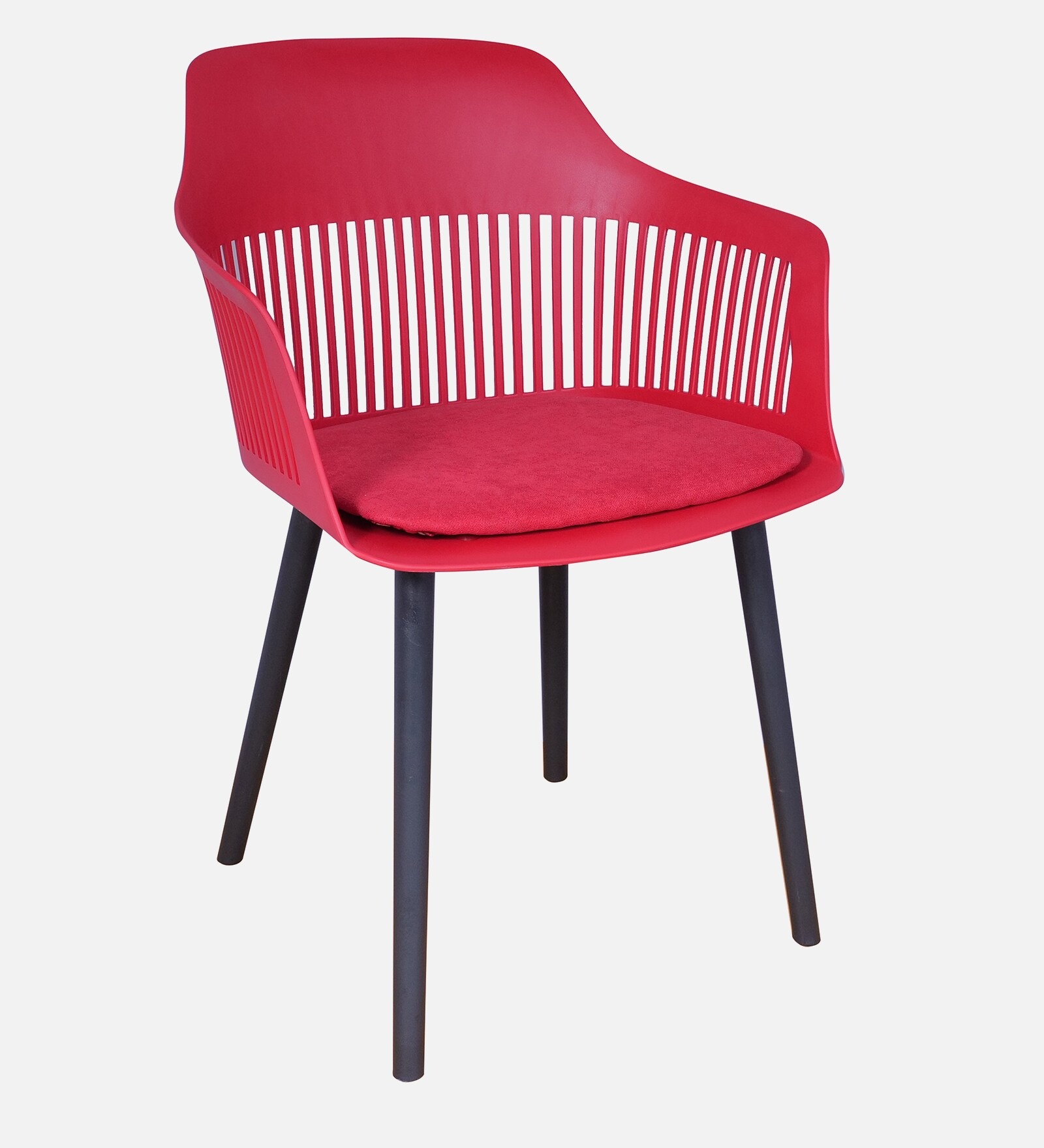 Swani Zinnia Plastic Café Chair – Red Color - Image 3