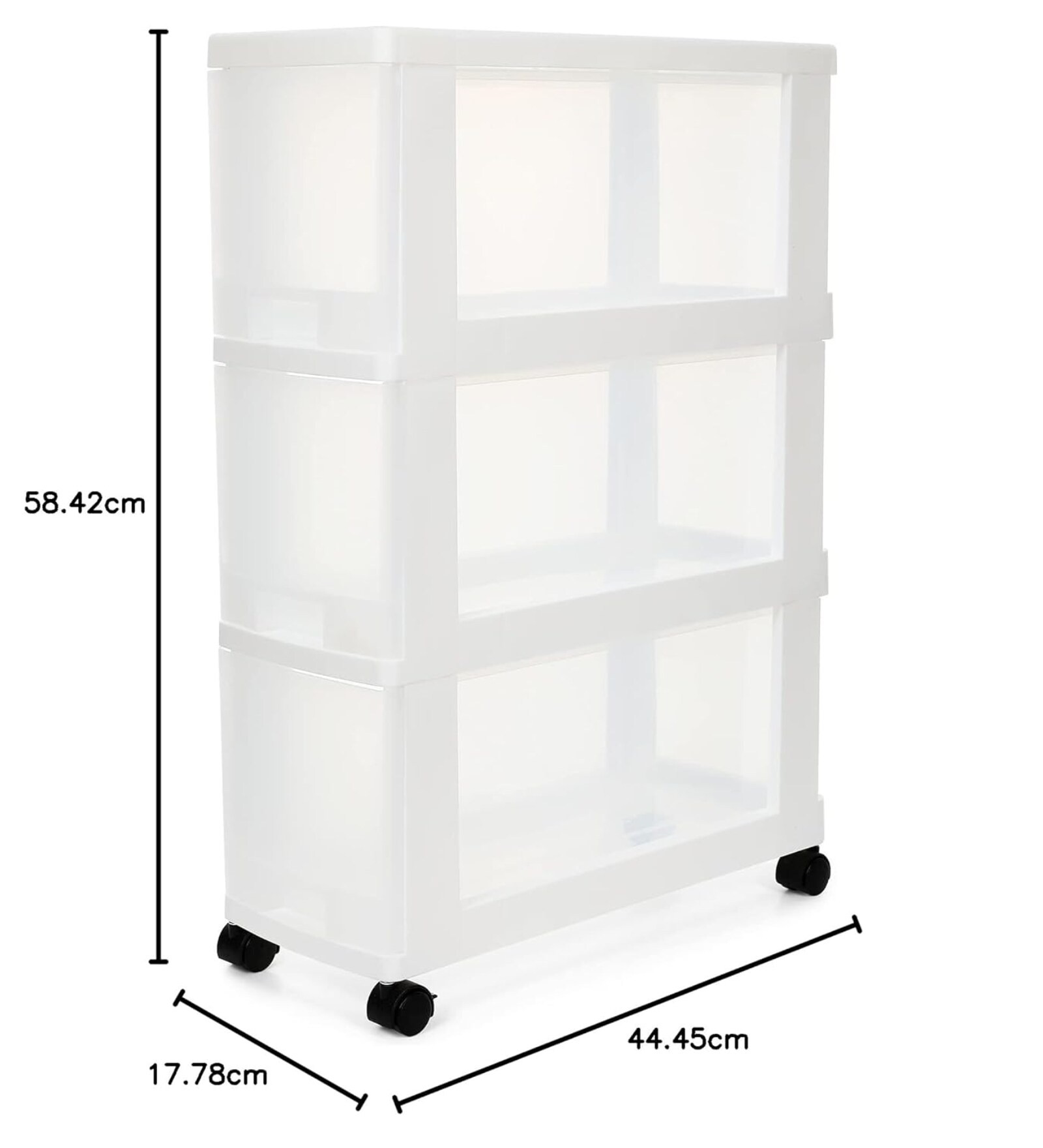 3-Compartment Portable Storage Drawer with Wheels – Multi-Purpose Organizer | Swani Furniture - Image 3