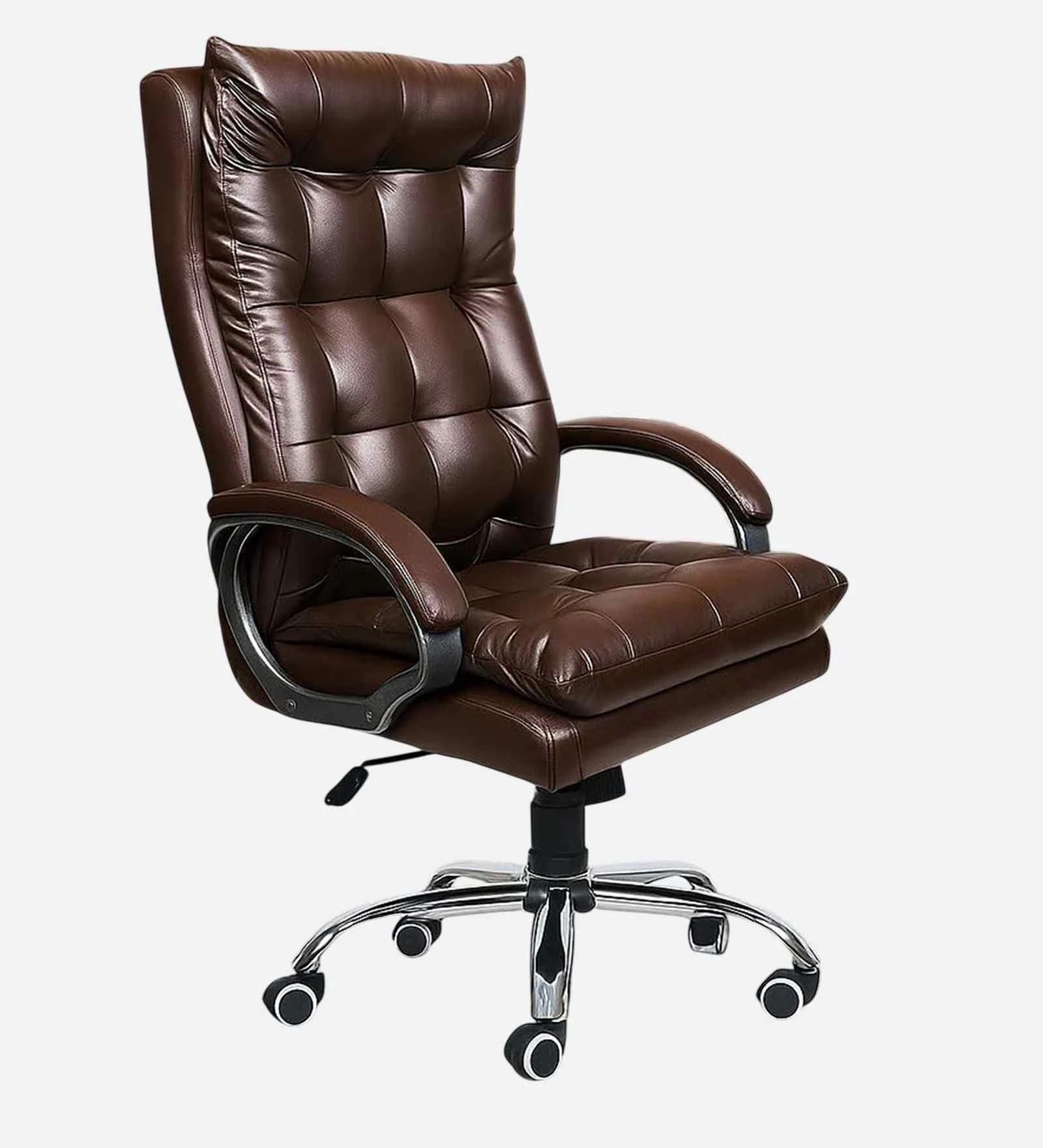 High Back Leatherette Executive Chair in Brown – Ergonomic Office Seating | Swani Furniture - Image 4