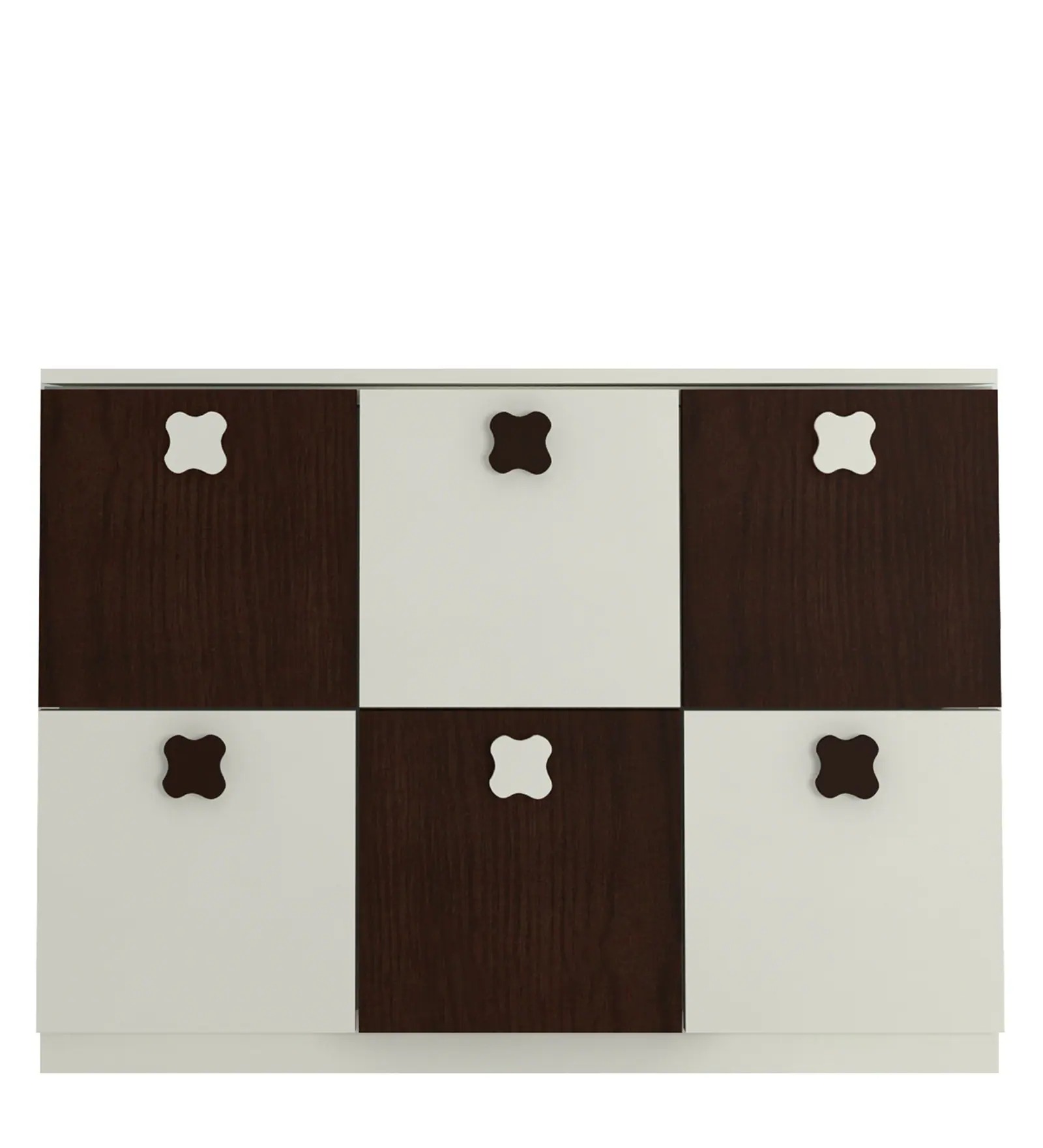 Swani Floral Kids Storage Cabinet – Walnut Colour - Image 2