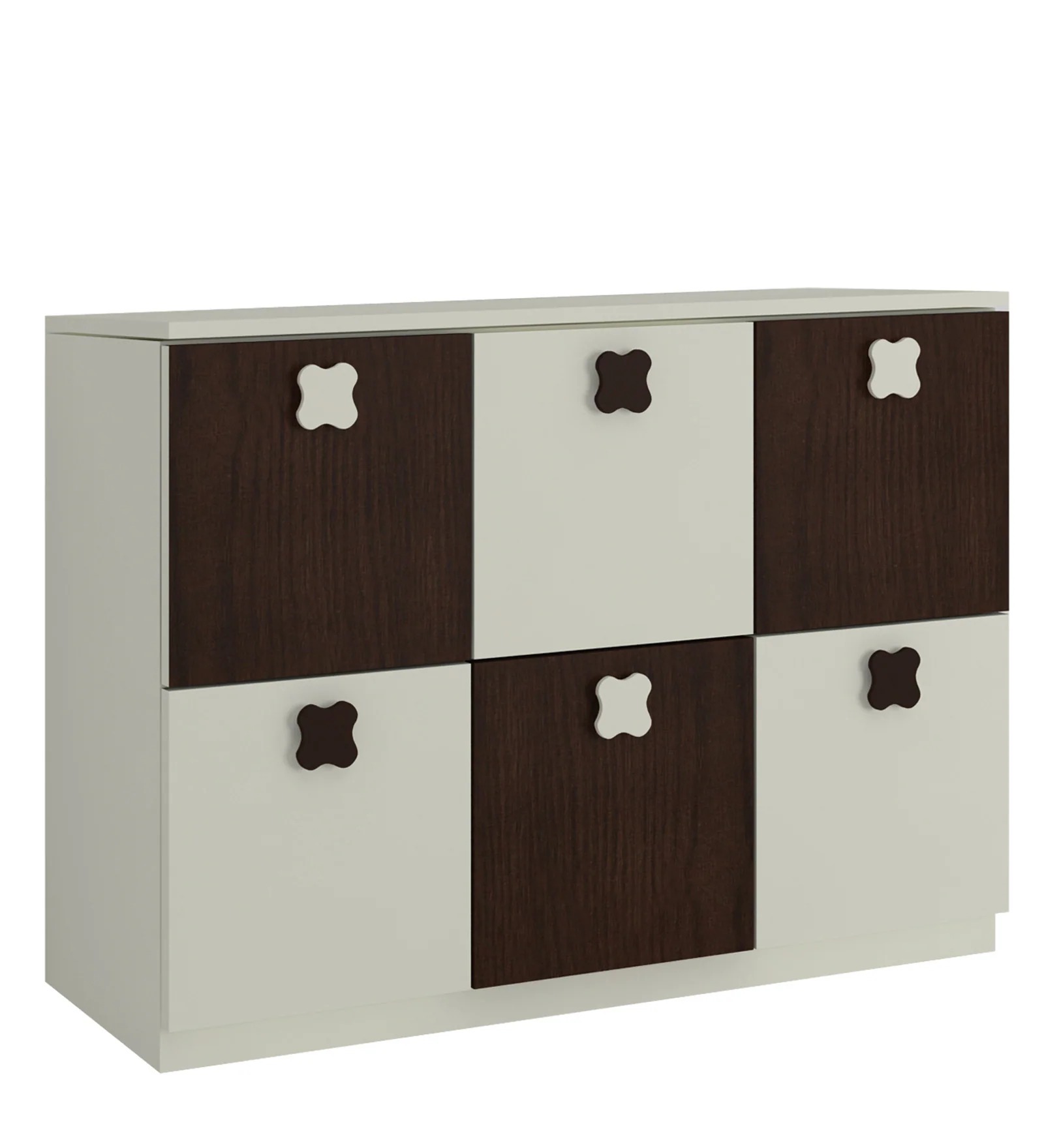 Swani Floral Kids Storage Cabinet – Walnut Colour - Image 5