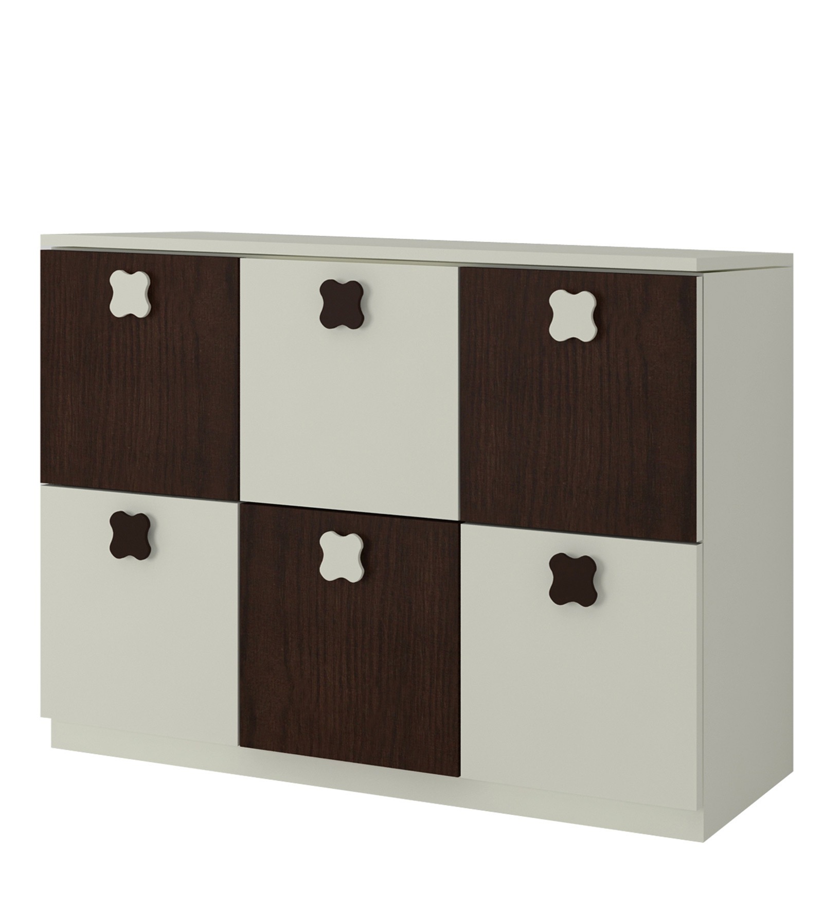 Swani Floral Kids Storage Cabinet – Walnut Colour - Image 4