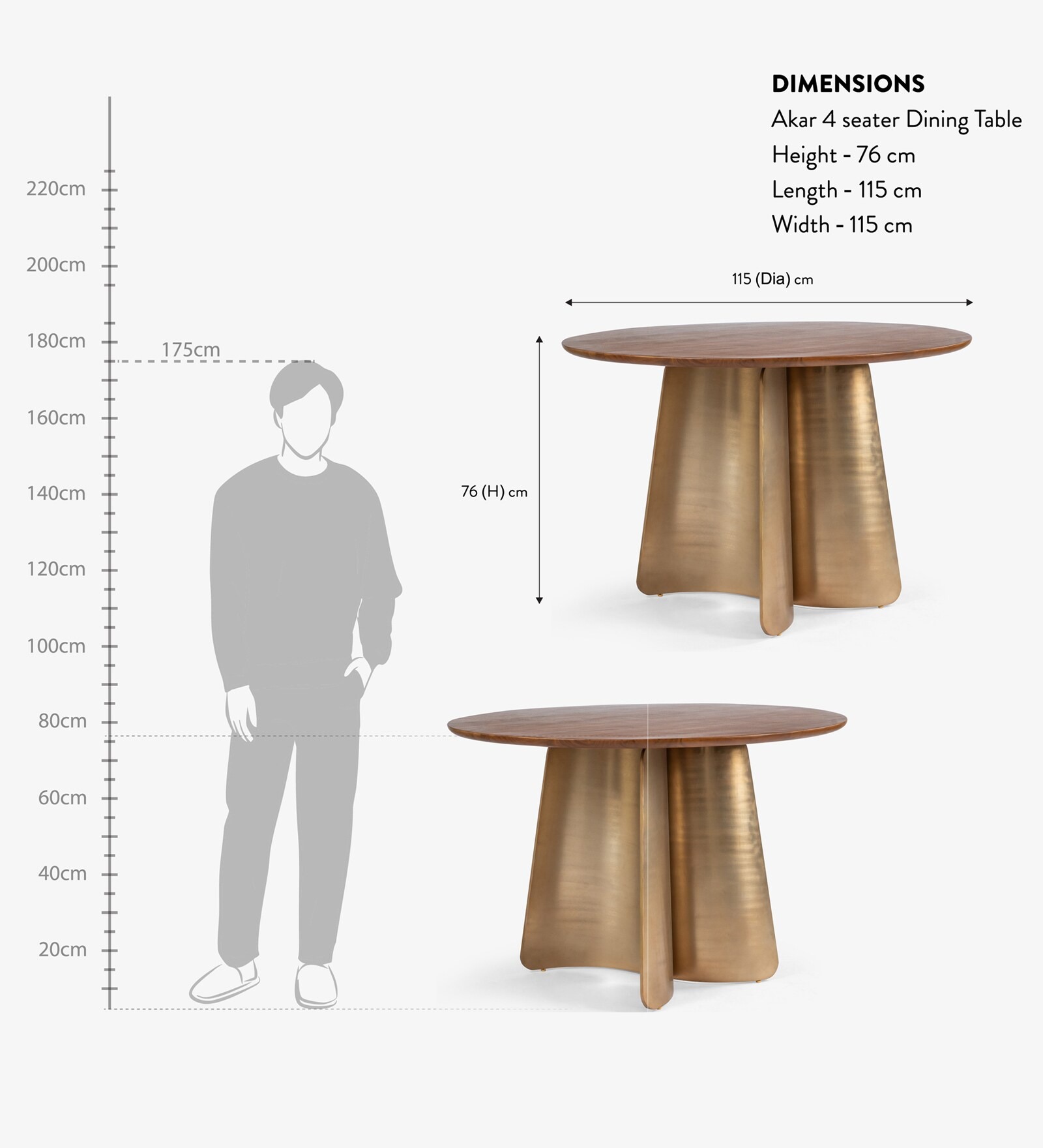 Swani Utsaah Akar 4-Seater Dining Table – Kiara Finish - Image 2