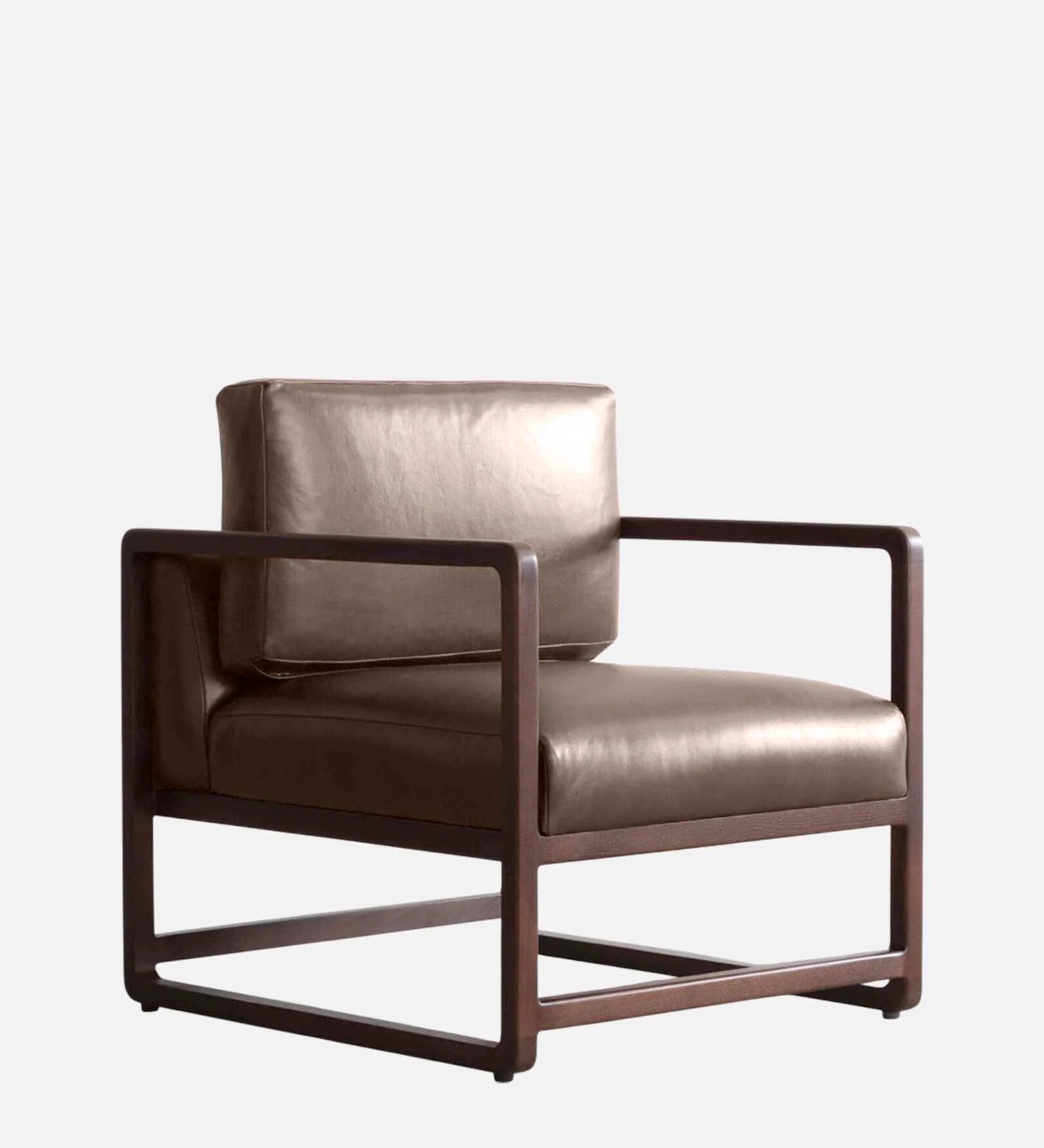 Swani Aura PU Leather Arm Chair – Brown Color - Image 4