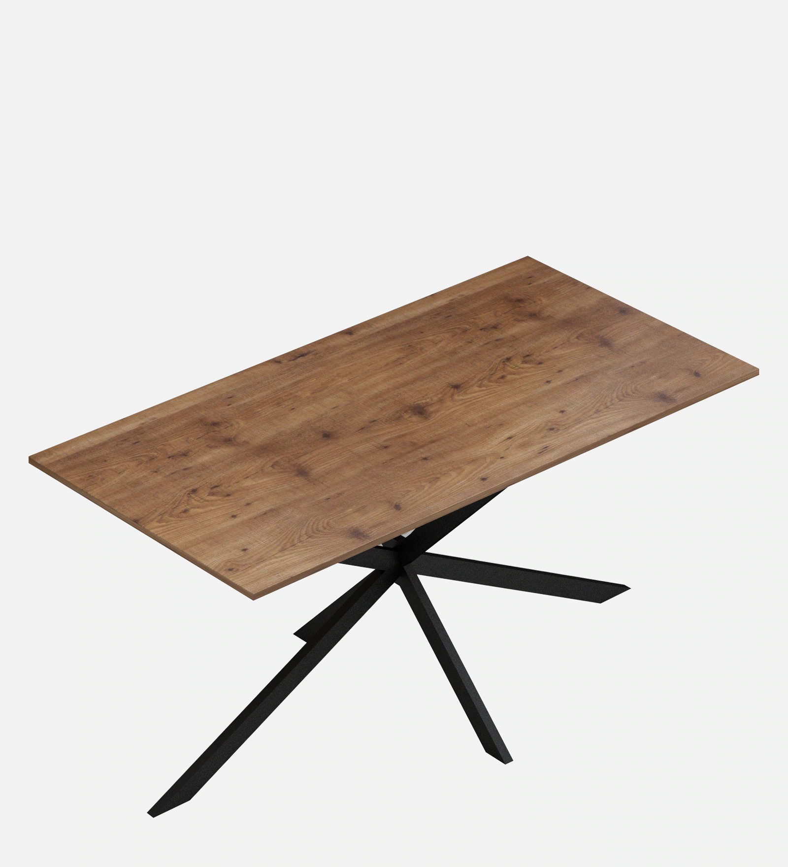 Swani Heather 6-Seater Dining Table – Knottywood & Black Finish - Image 6