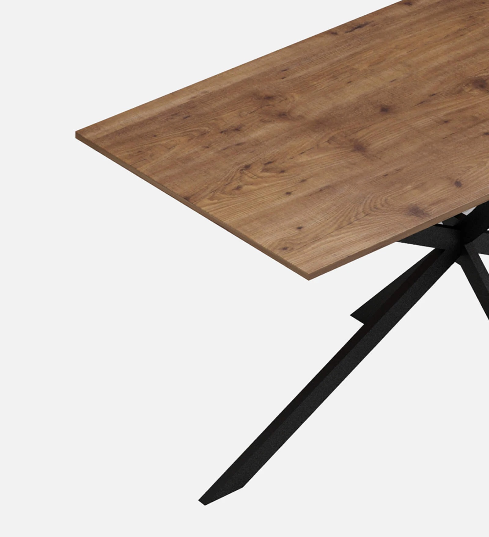 Swani Heather 6-Seater Dining Table – Knottywood & Black Finish - Image 7