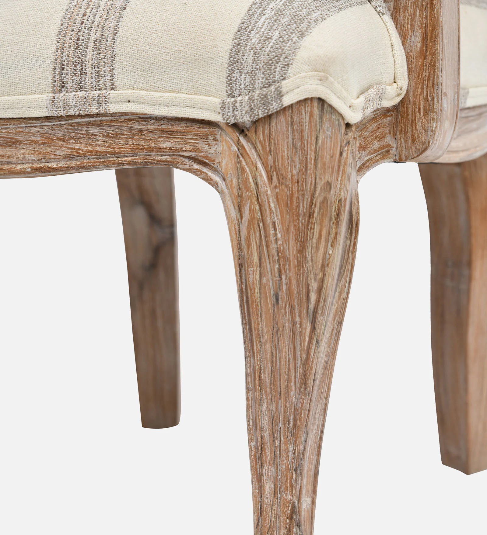 Swani Zhemgang Solid Wood Arm Chair – Distressed White Finish - Image 5