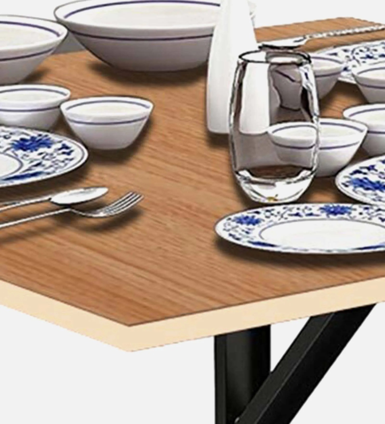 Swani Alicia 4-Seater Wall Mount Dining Table – Intel Beige Finish - Image 5