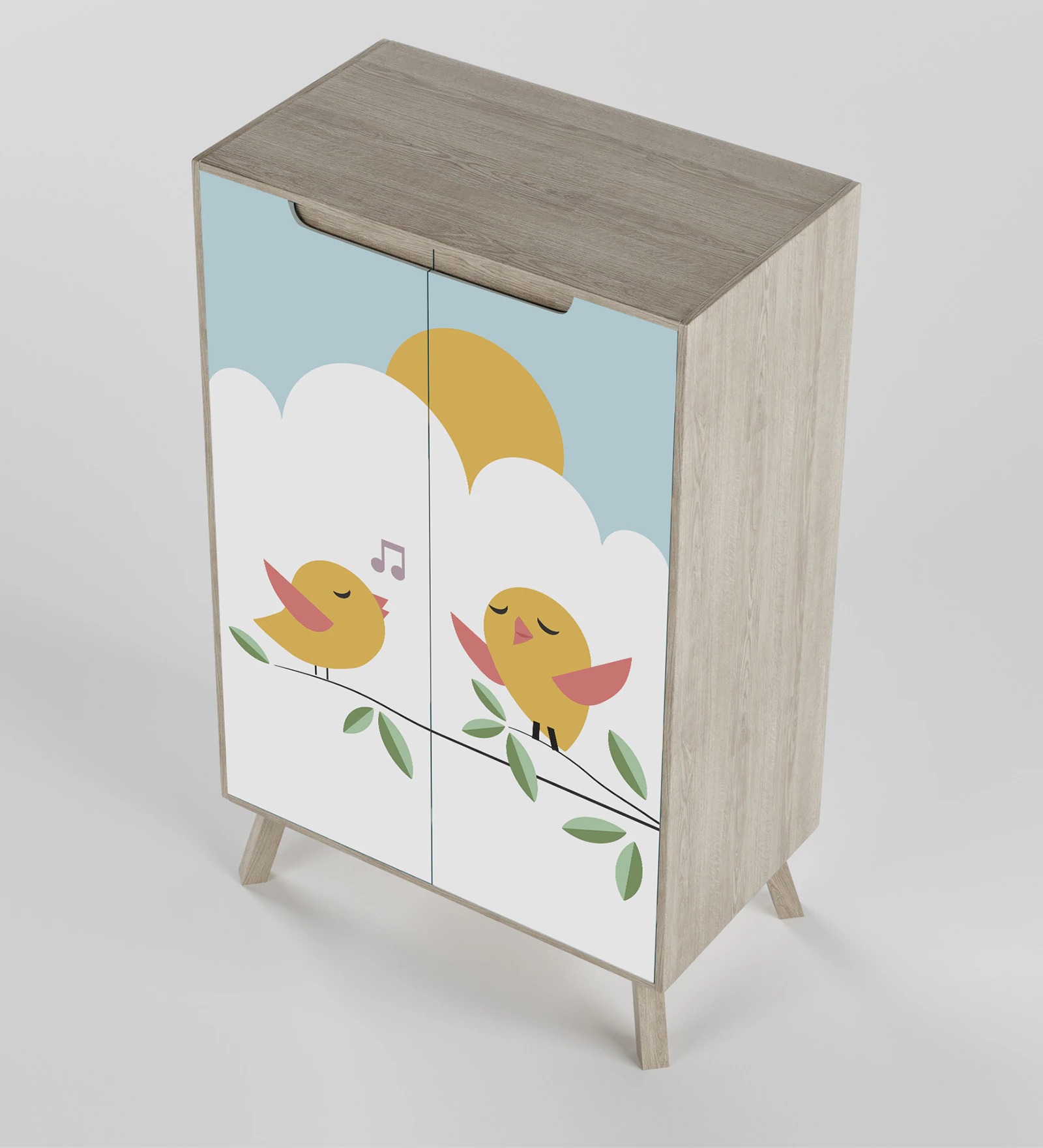 Swani Chirpy Bird Print Kids Storage Cabinet – Blue Colour - Image 5