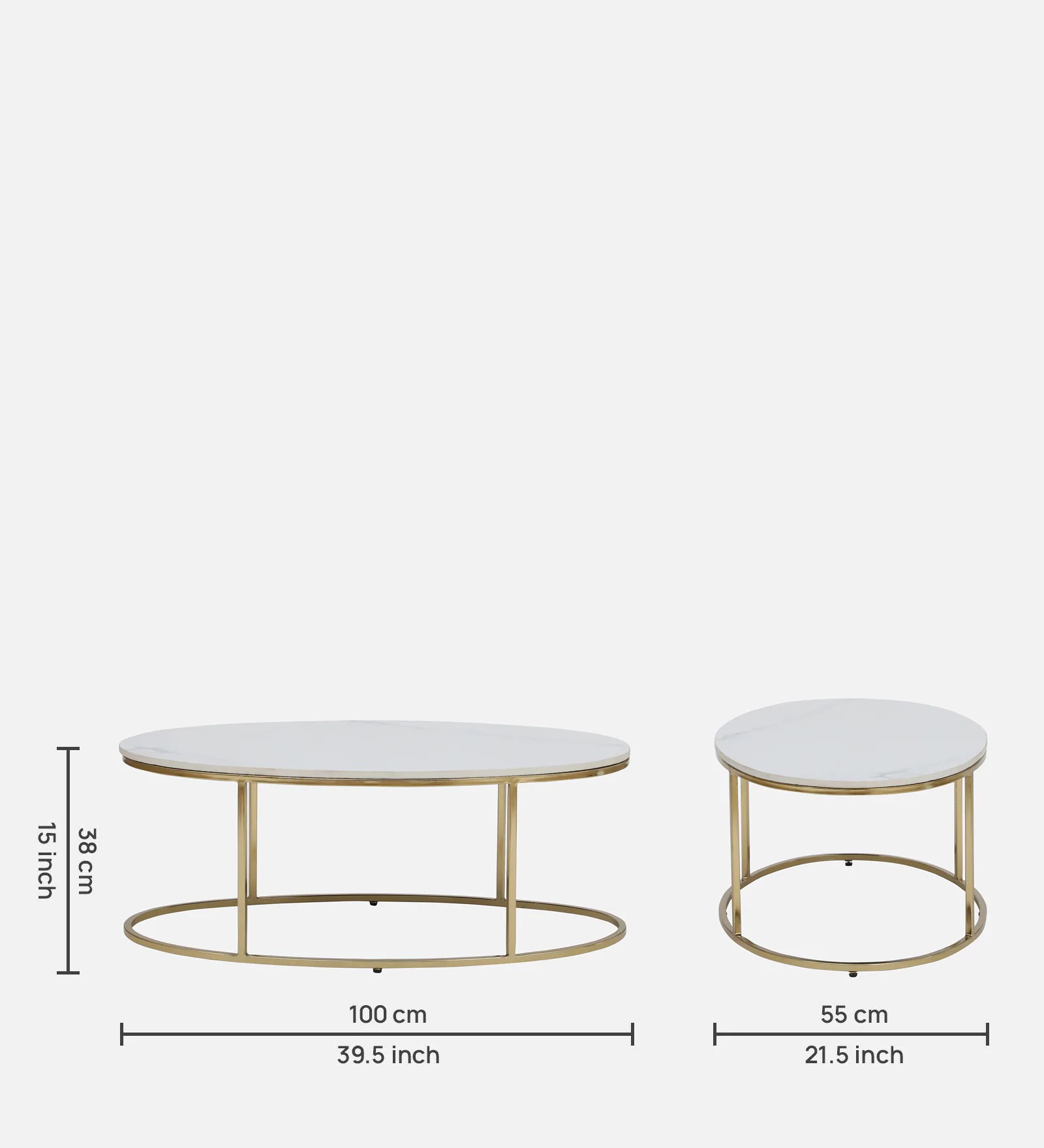 Swani Furniture Bonita Metal Coffee Table – White Finish with Porcelain Top - Image 2