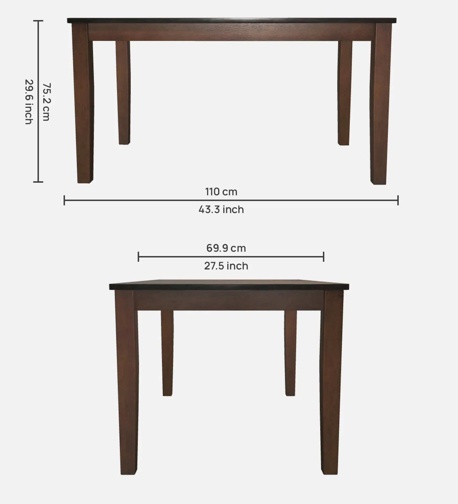 Swani Lirio 4-Seater Dining Table – Natural Finish - Image 2