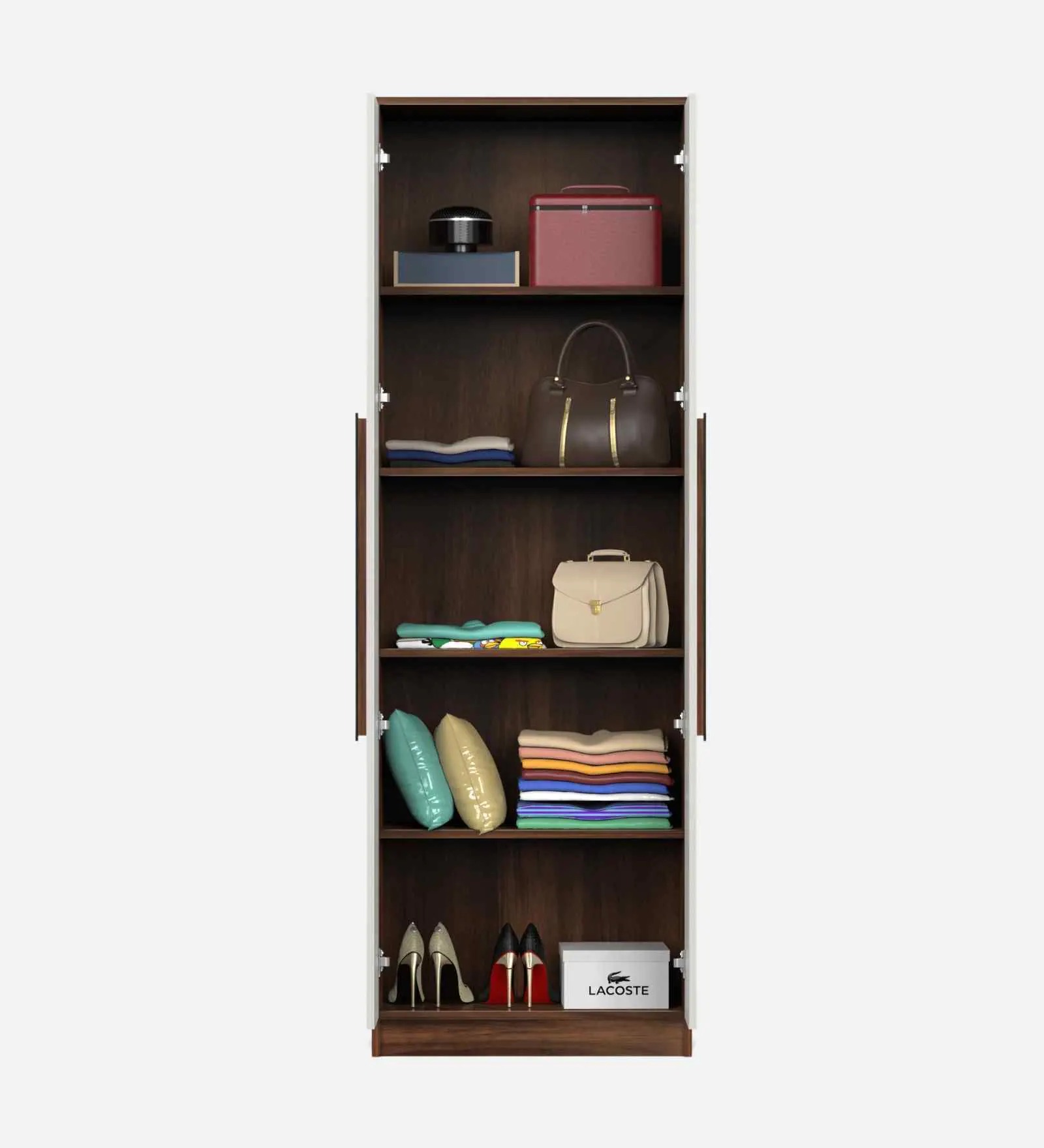 Swani Furniture Maltein 2 Door Wardrobe in Brown Maple Finish – Modern Wooden Almirah for Bedroom - Image 5