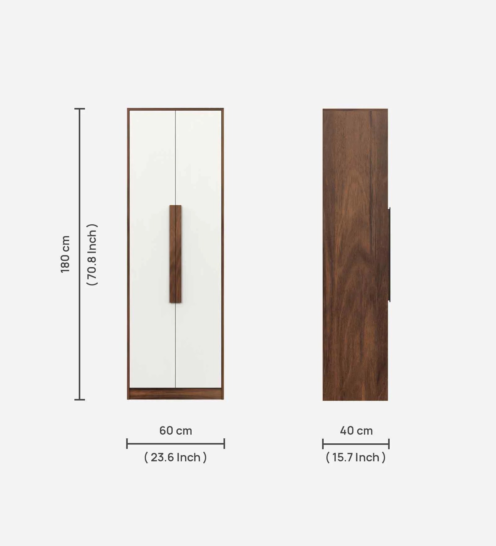 Swani Furniture Maltein 2 Door Wardrobe in Brown Maple Finish – Modern Wooden Almirah for Bedroom - Image 3