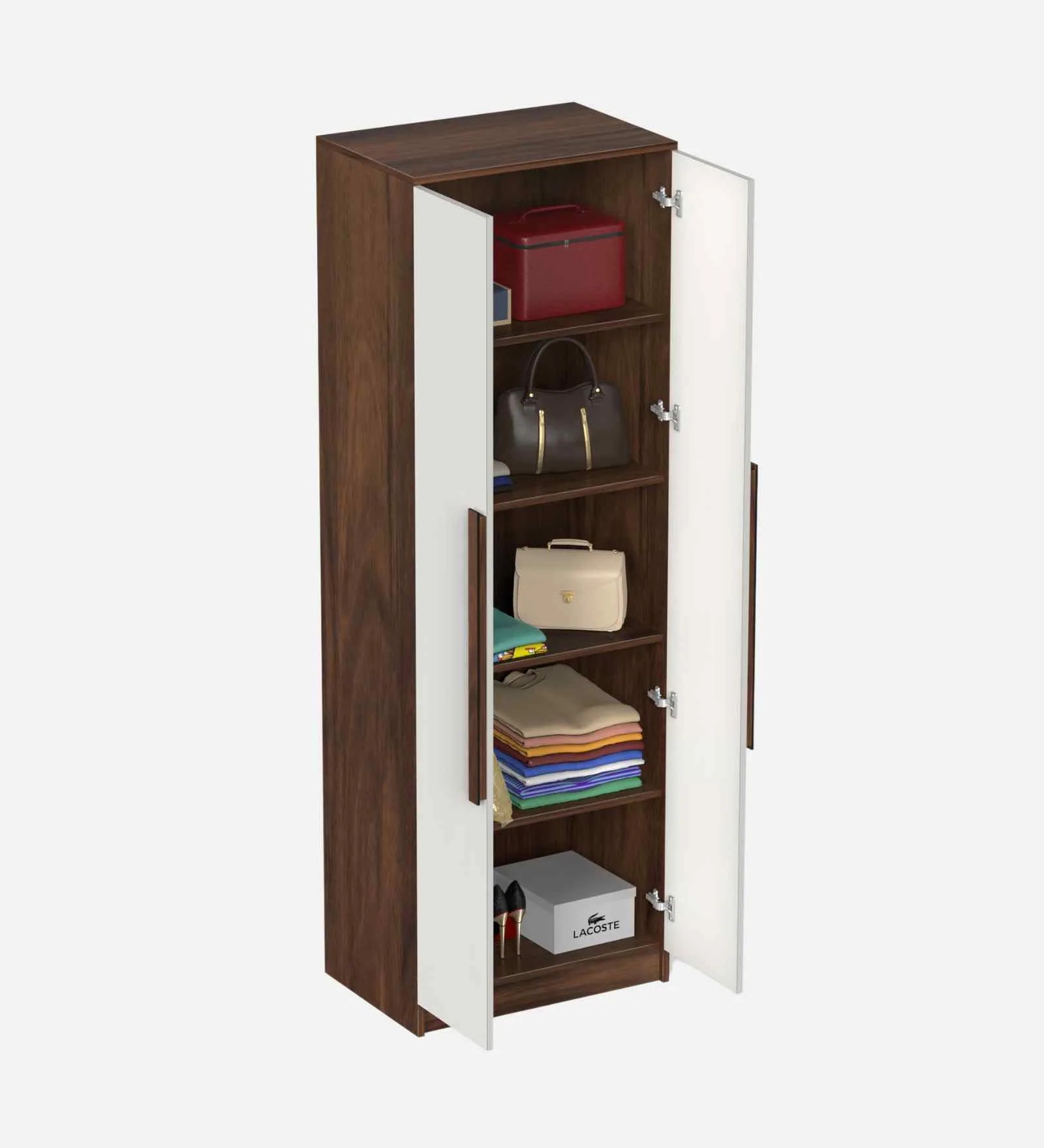 Swani Furniture Maltein 2 Door Wardrobe in Brown Maple Finish – Modern Wooden Almirah for Bedroom - Image 2