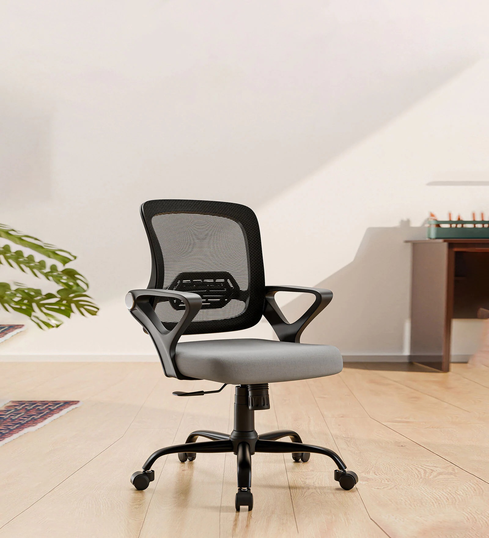 Mid Back Ergonomic Mesh Office Chair in Grey – Breathable & Comfortable | Swani Furniture