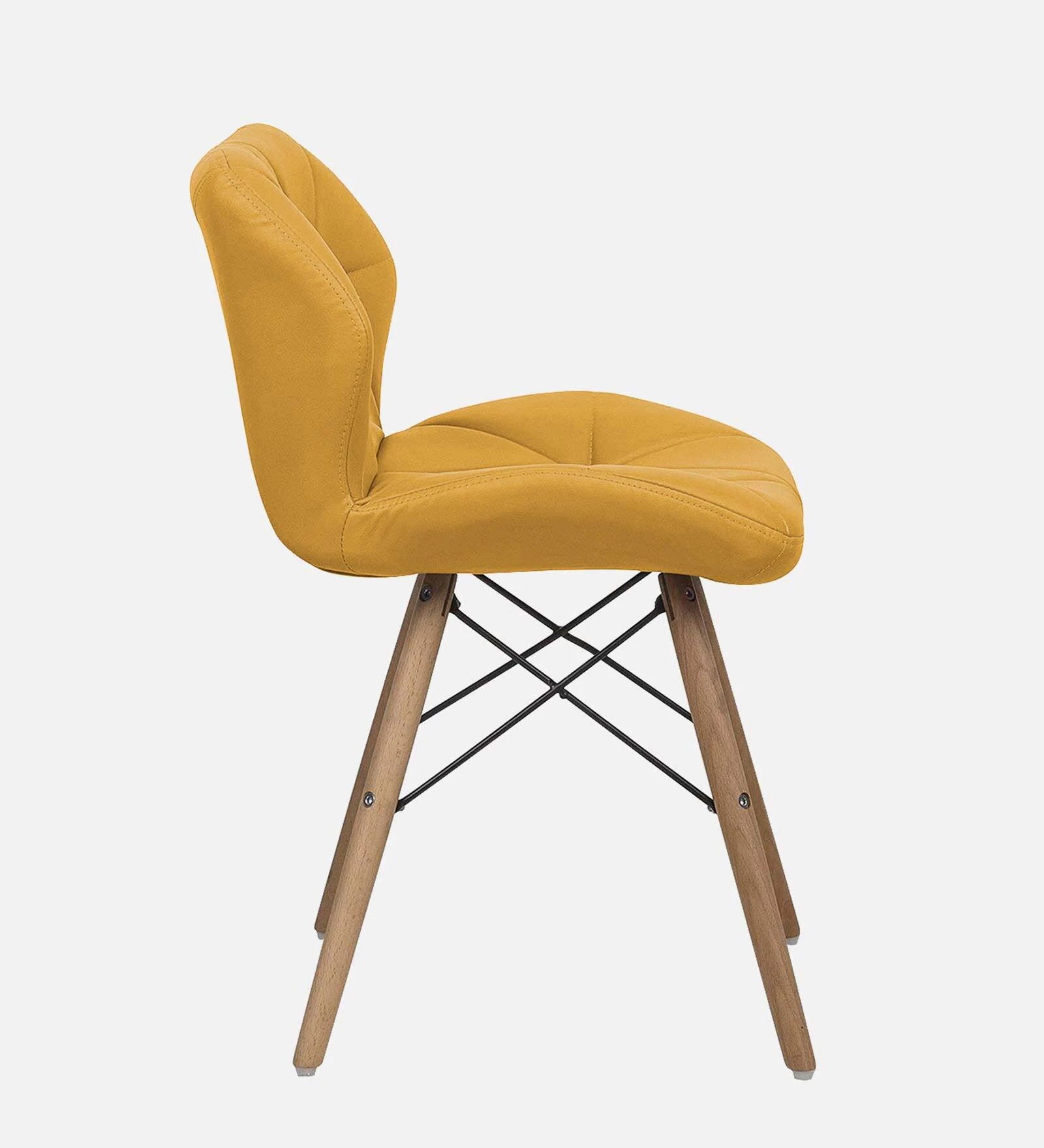 Swani Buick Leatherette Iconic Chair – Yellow Color Accent Chair - Image 5