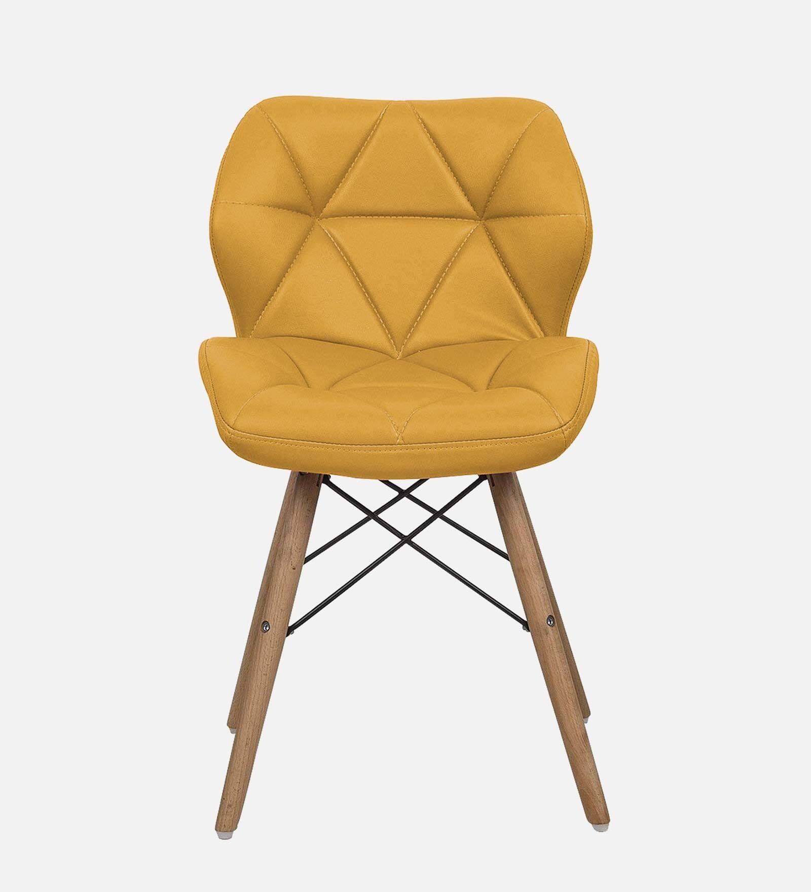 Swani Buick Leatherette Iconic Chair – Yellow Color Accent Chair - Image 4