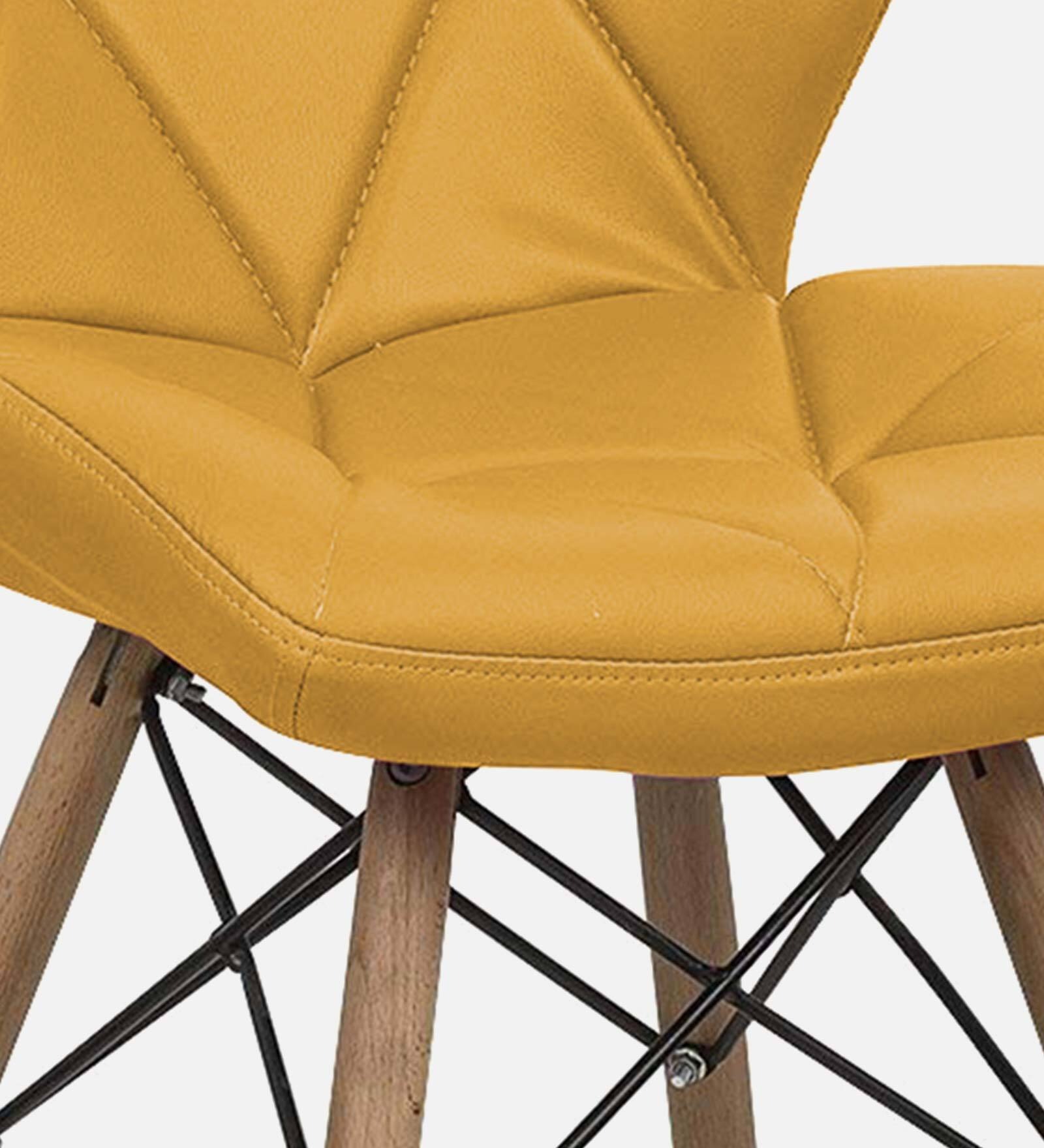 Swani Buick Leatherette Iconic Chair – Yellow Color Accent Chair - Image 6