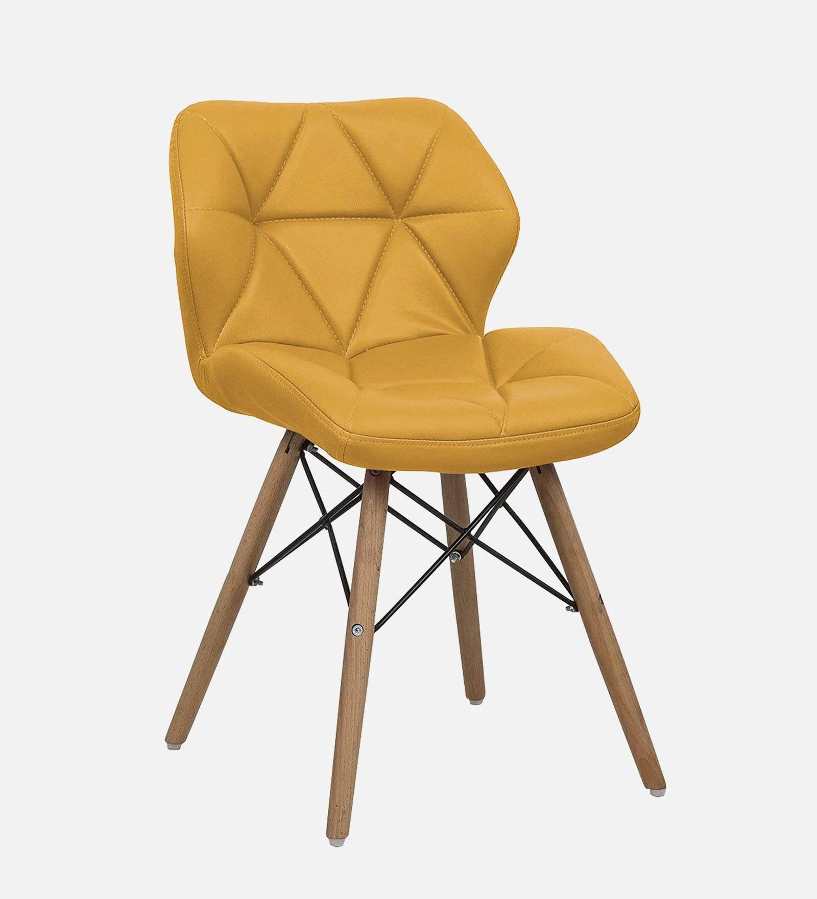 Swani Buick Leatherette Iconic Chair – Yellow Color Accent Chair - Image 3