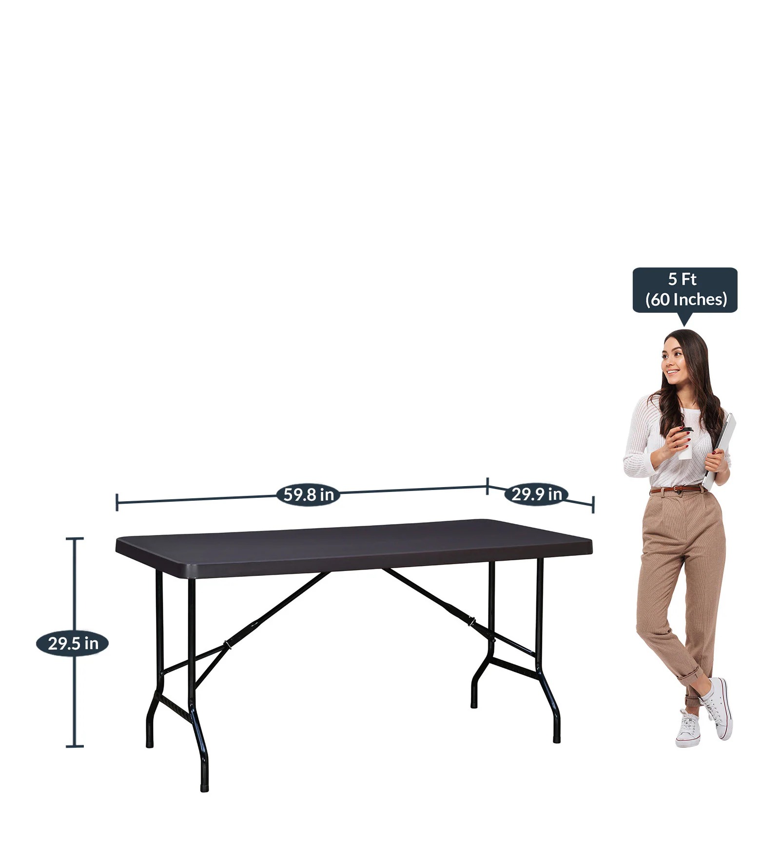 Swani Celebrationz Metal 4-Seater Foldable Dining Table – Brown Finish - Image 3
