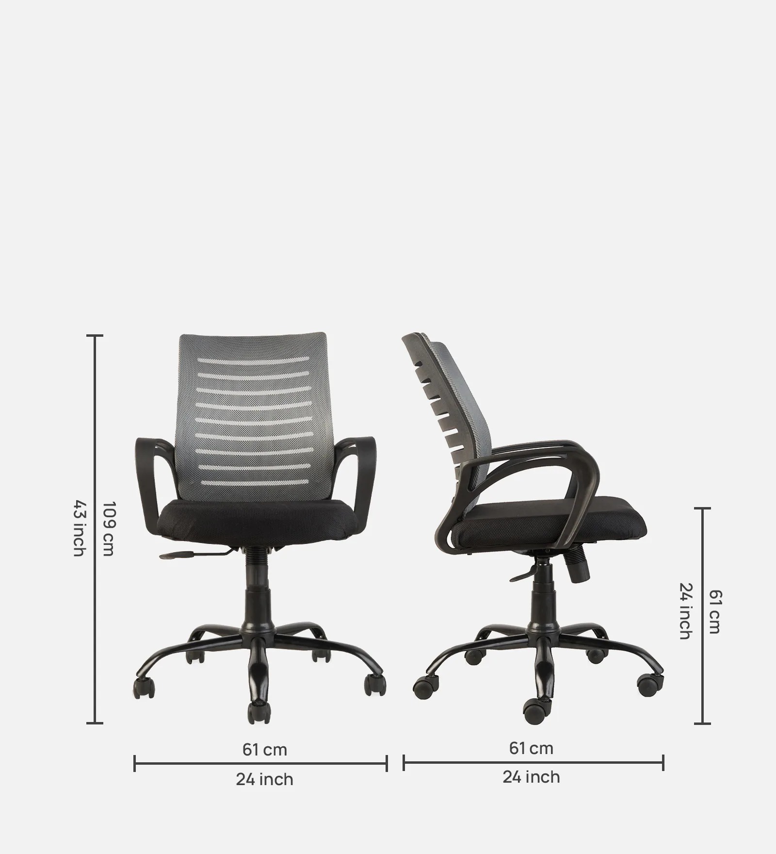 Breathable Mesh Ergonomic Office Chair in Grey – Comfortable Work Chair | Swani Furniture - Image 2