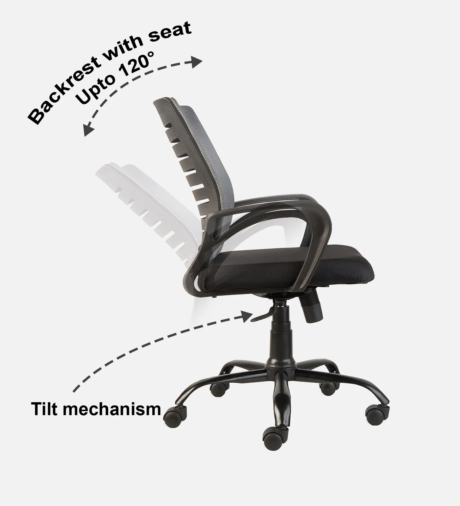 Breathable Mesh Ergonomic Office Chair in Grey – Comfortable Work Chair | Swani Furniture - Image 4