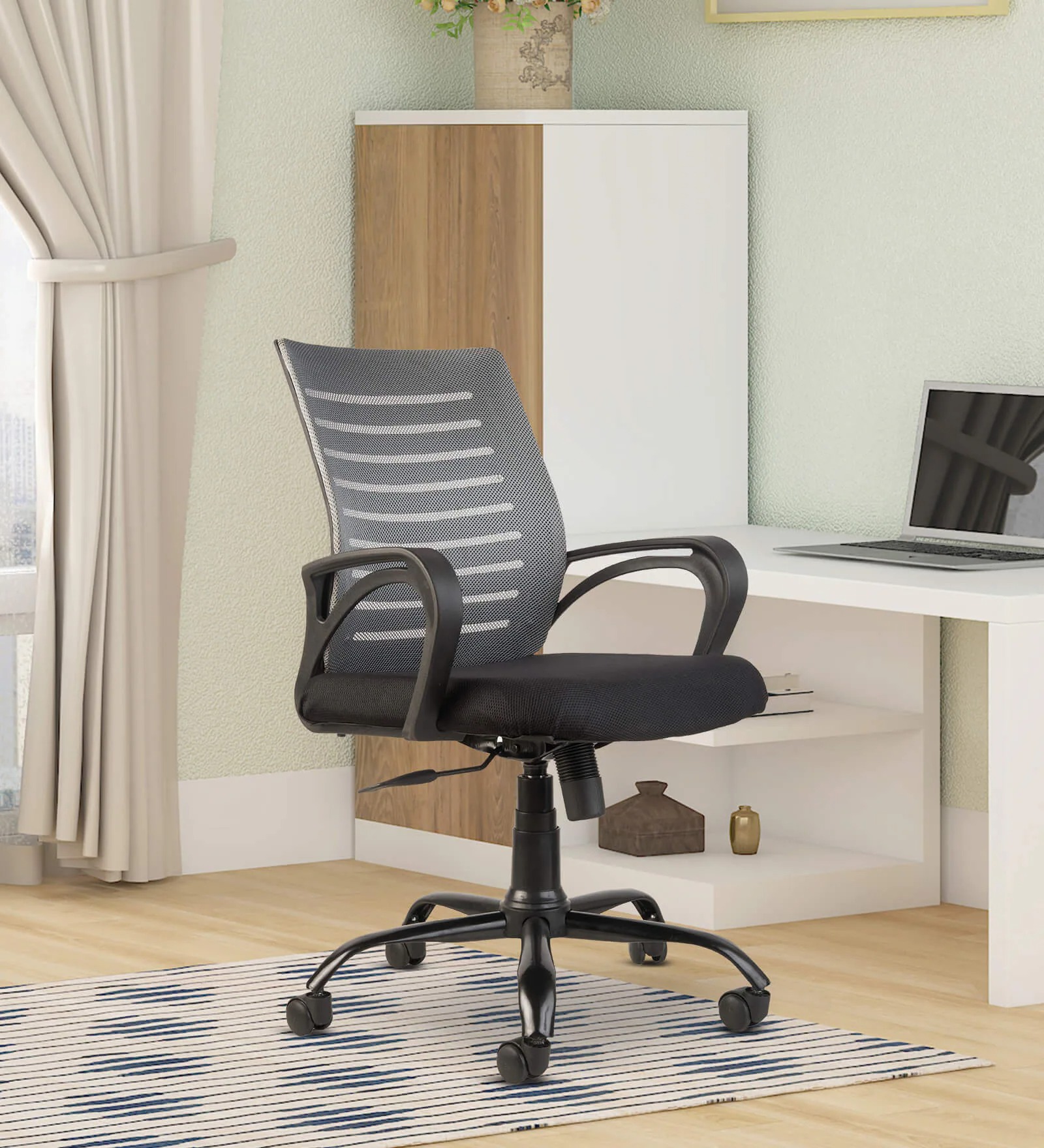 Breathable Mesh Ergonomic Office Chair in Grey – Comfortable Work Chair | Swani Furniture