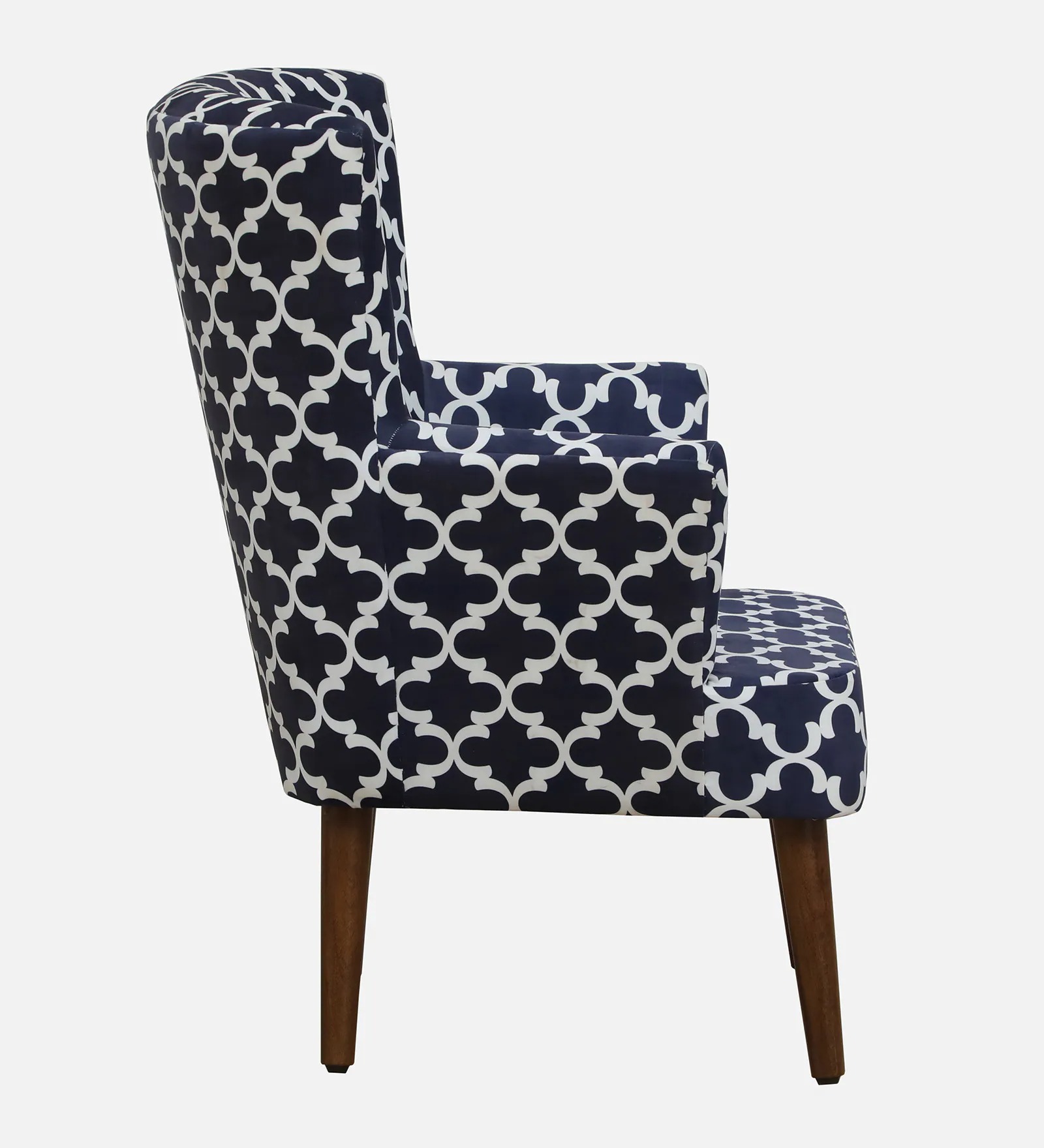 Dark Blue Fabric Wing Chair – Elegant High-Back Accent Chair | Swani Furniture - Image 5