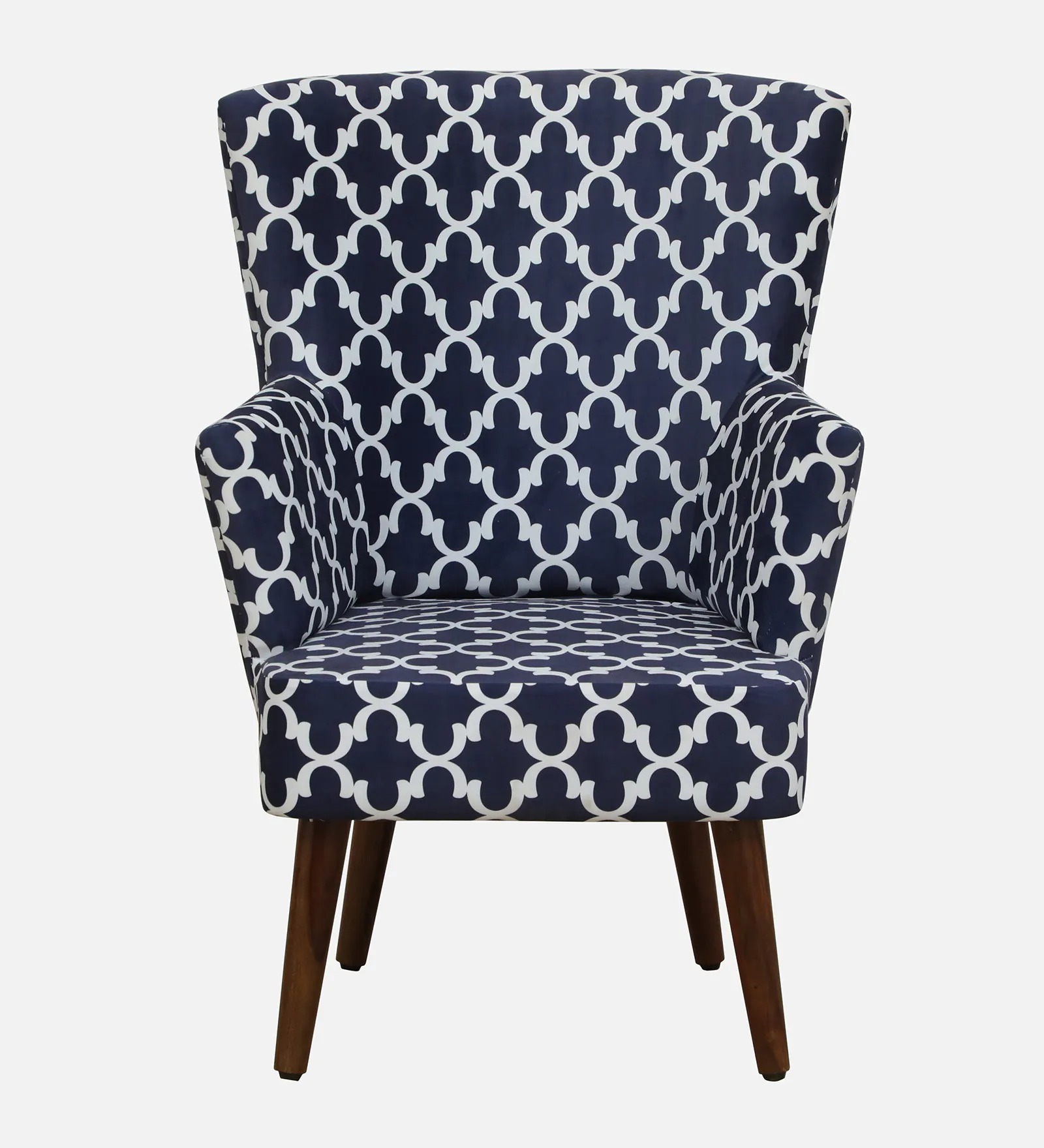 Dark Blue Fabric Wing Chair – Elegant High-Back Accent Chair | Swani Furniture - Image 3