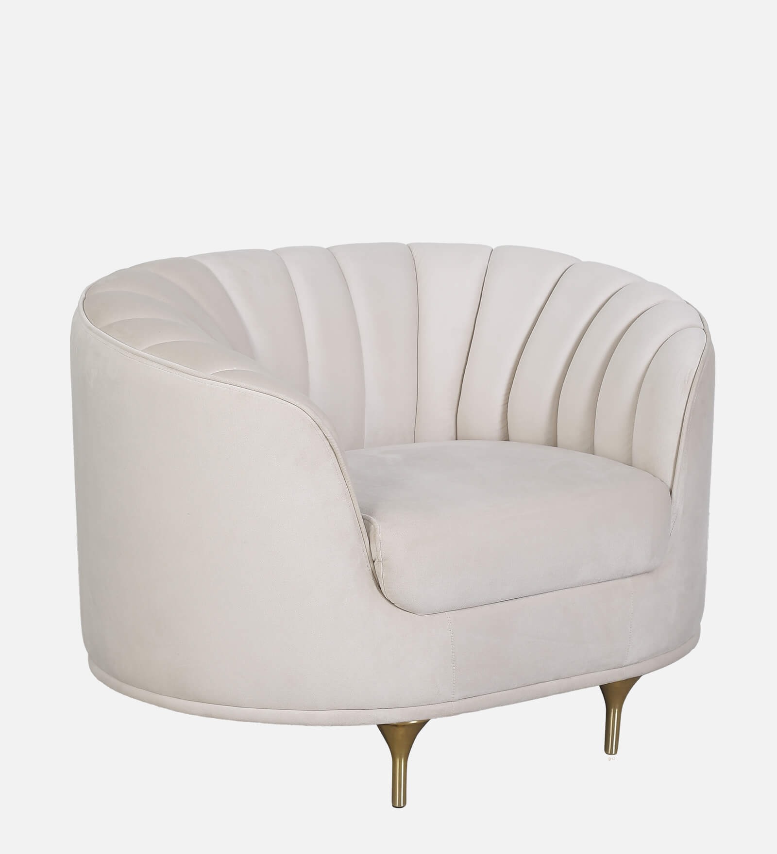 Swani Jacinth Fabric 1-Seater Sofa – Cream Colour - Image 3