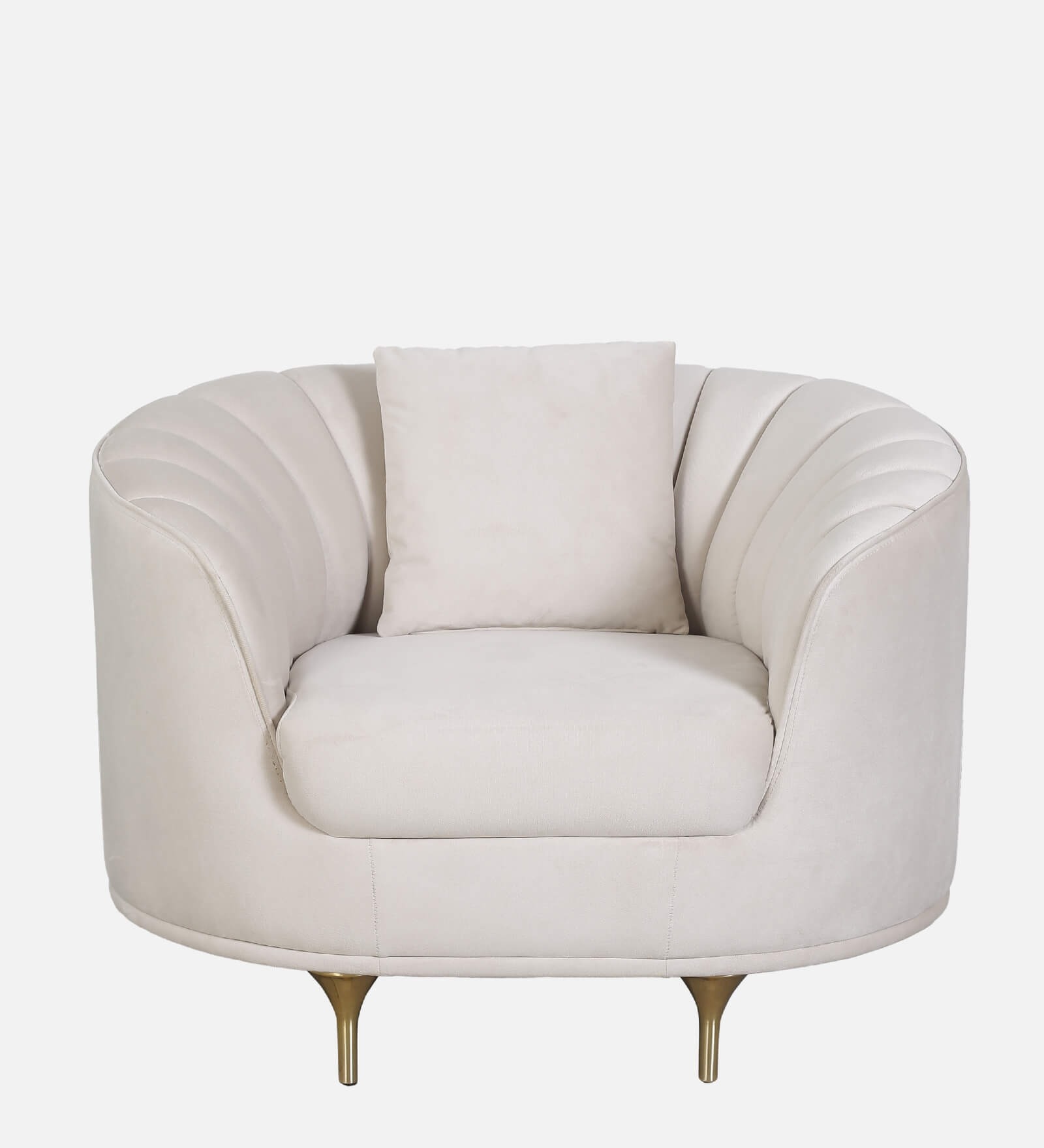 Swani Jacinth Fabric 1-Seater Sofa – Cream Colour - Image 4