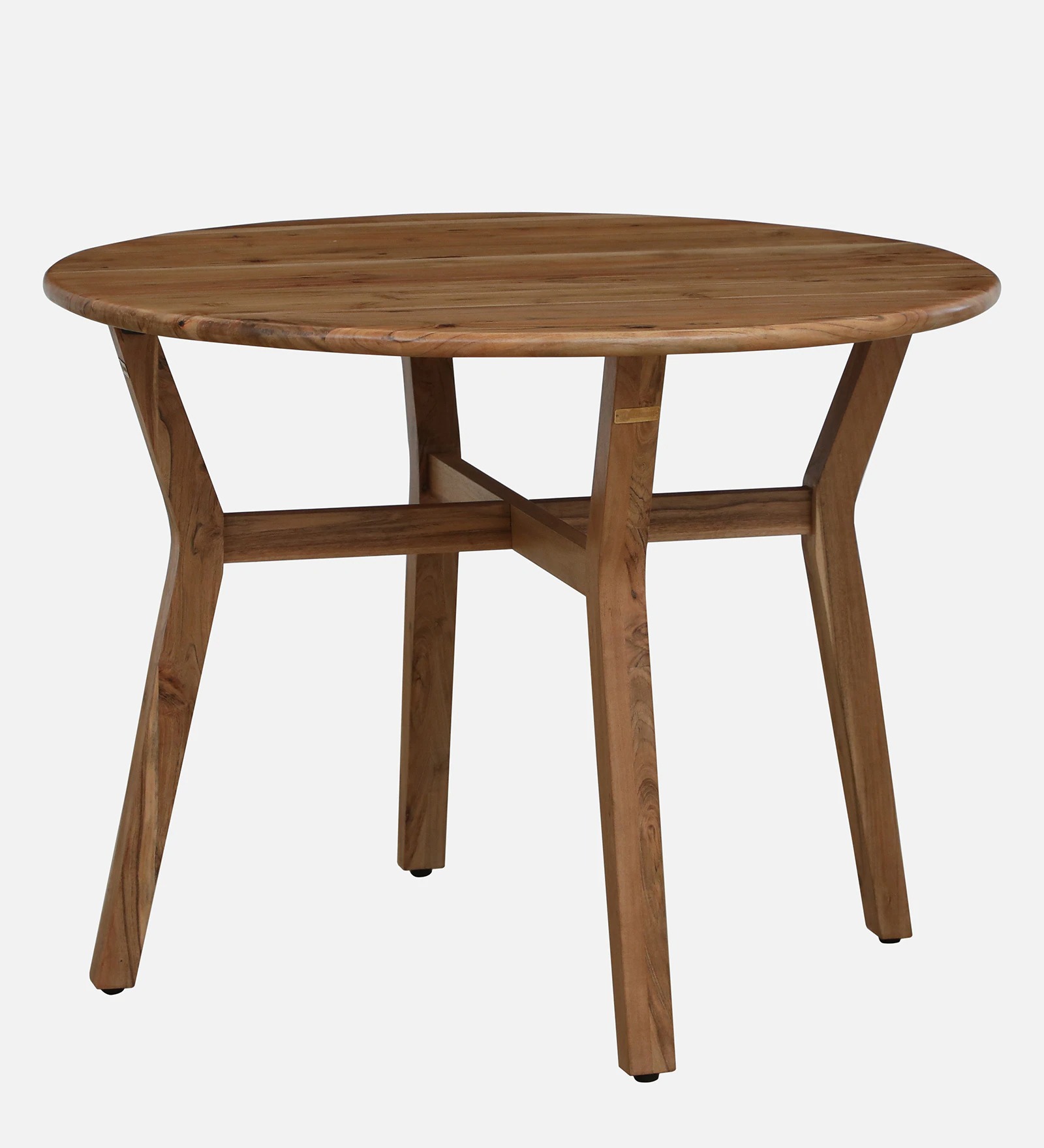 Swani Kylie Acacia Wood 4-Seater Round Dining Table – Natural Finish - Image 5