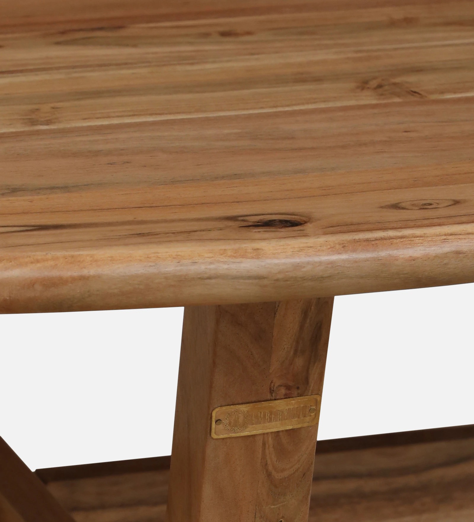 Swani Kylie Acacia Wood 4-Seater Round Dining Table – Natural Finish - Image 6