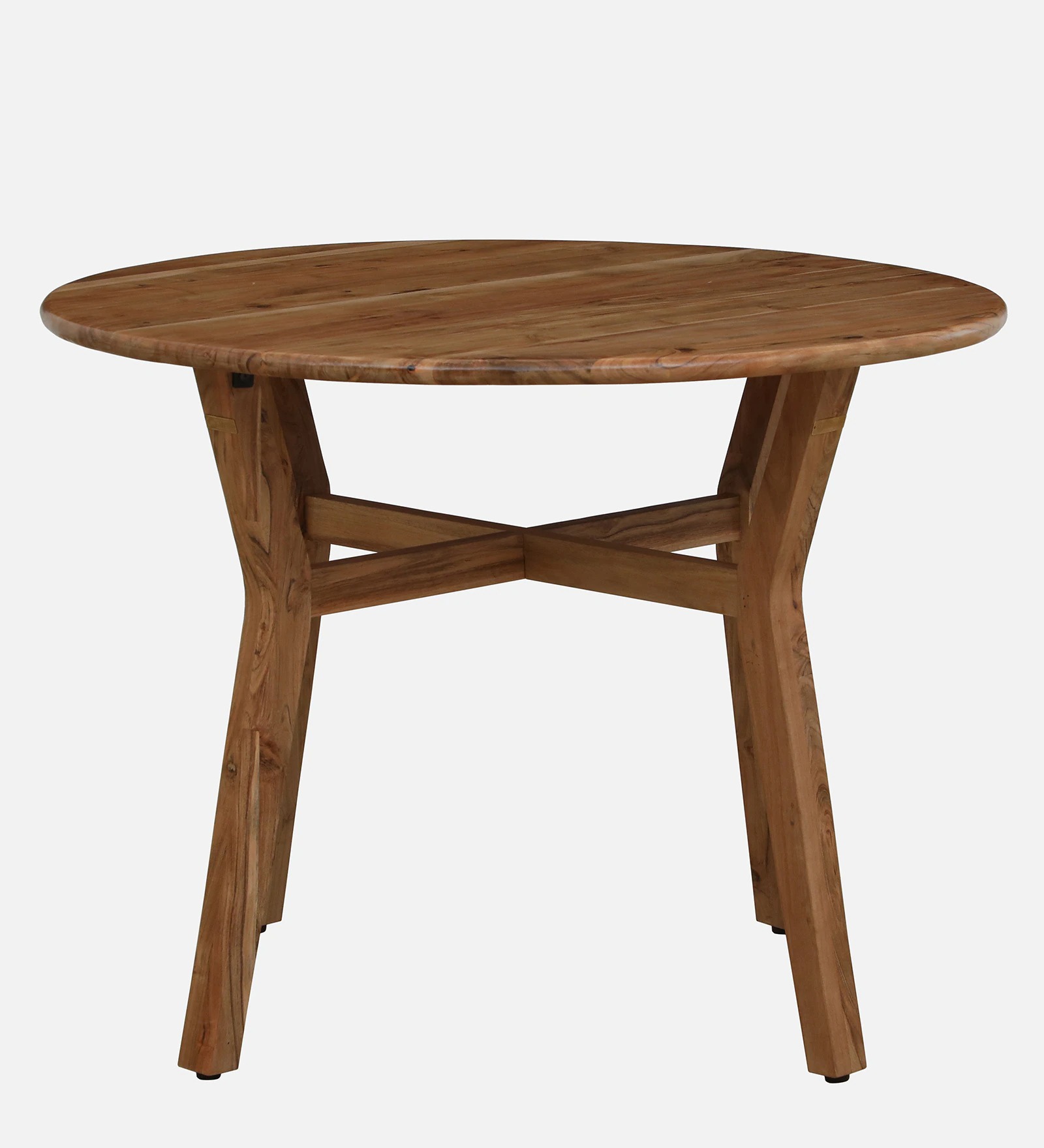 Swani Kylie Acacia Wood 4-Seater Round Dining Table – Natural Finish - Image 4