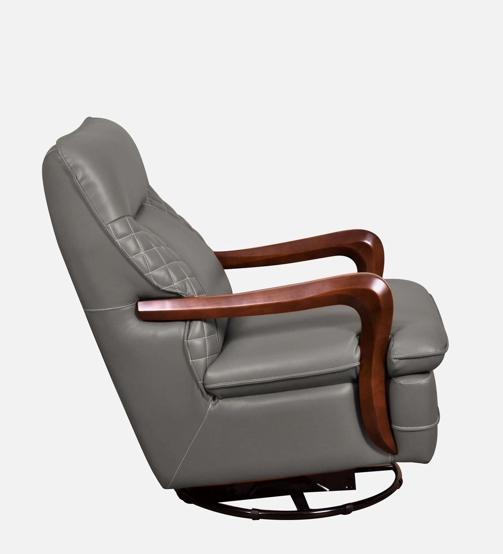 Swani Manila Leatherette Rocking & Revolving Chair – Grey Swivel Chair - Image 5