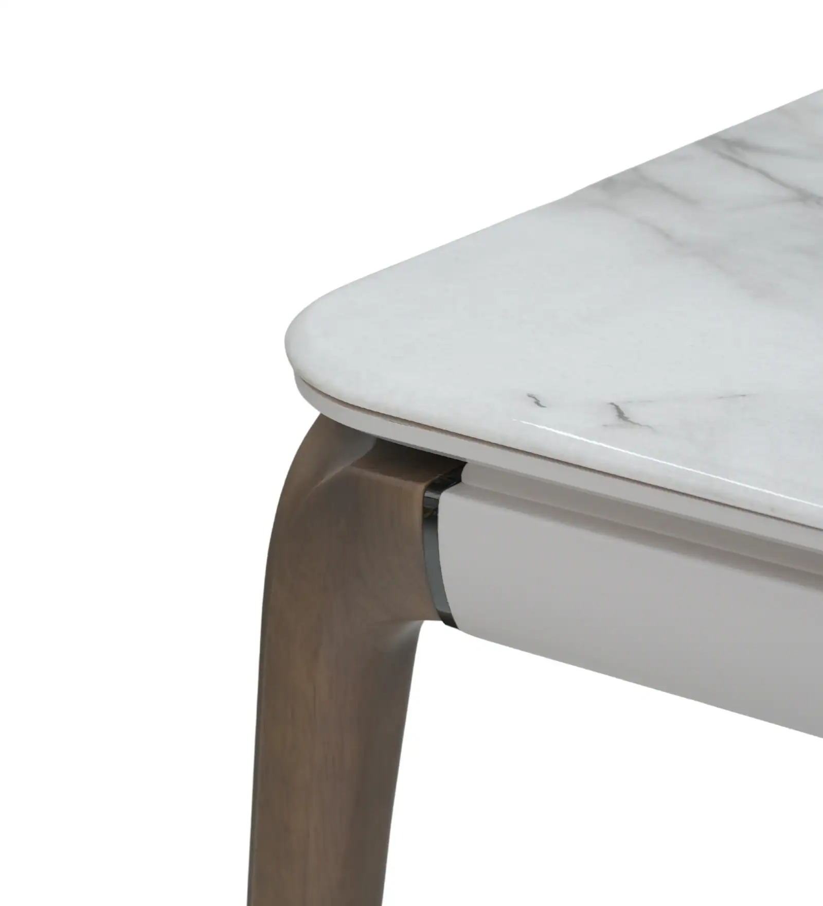 Swani Muar Italian Natural Stone 4-Seater Dining Table – White Finish - Image 6