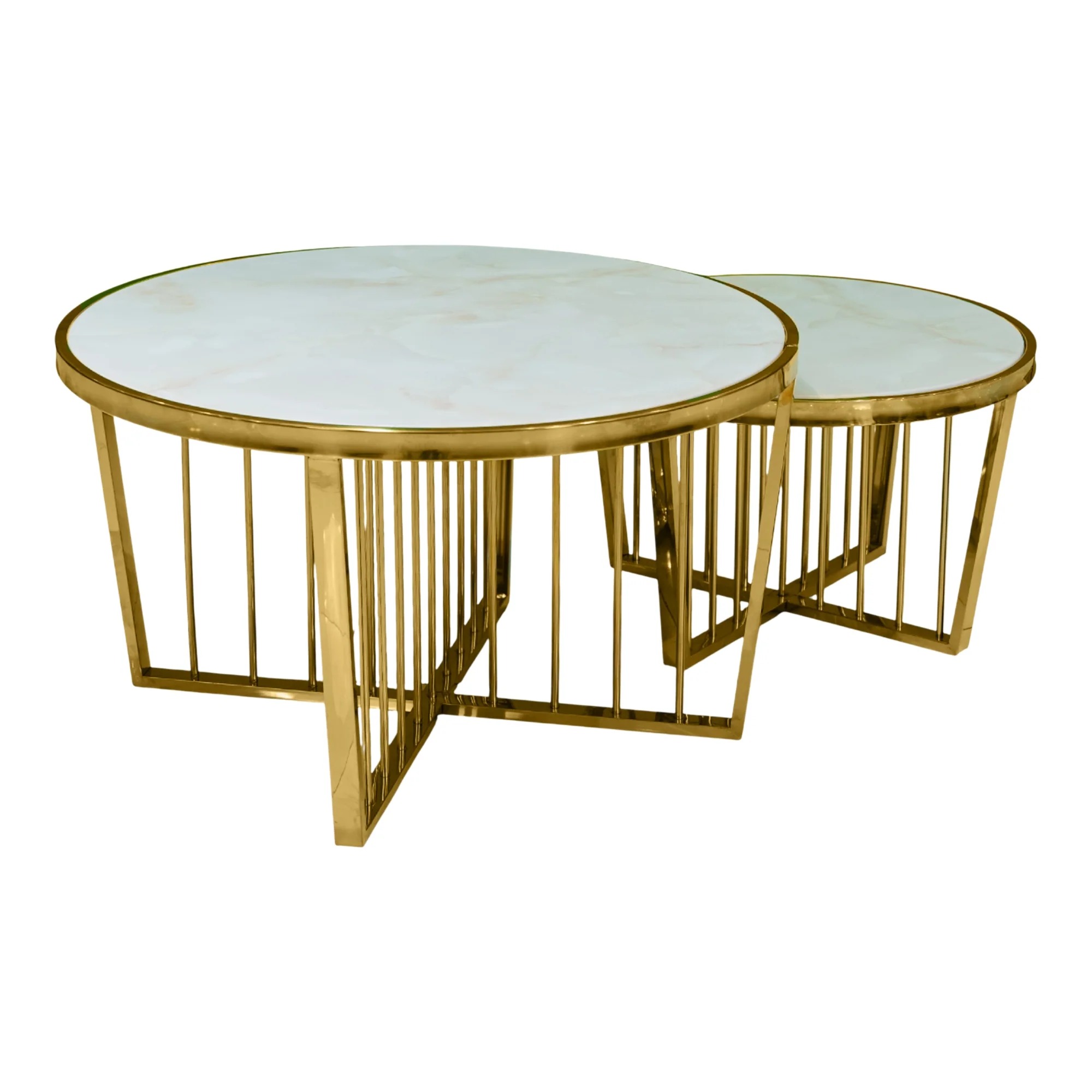 Swani Furniture Marigold Marble Coffee Table Set – Elegant Nesting Tables for Modern Living Room - Image 2