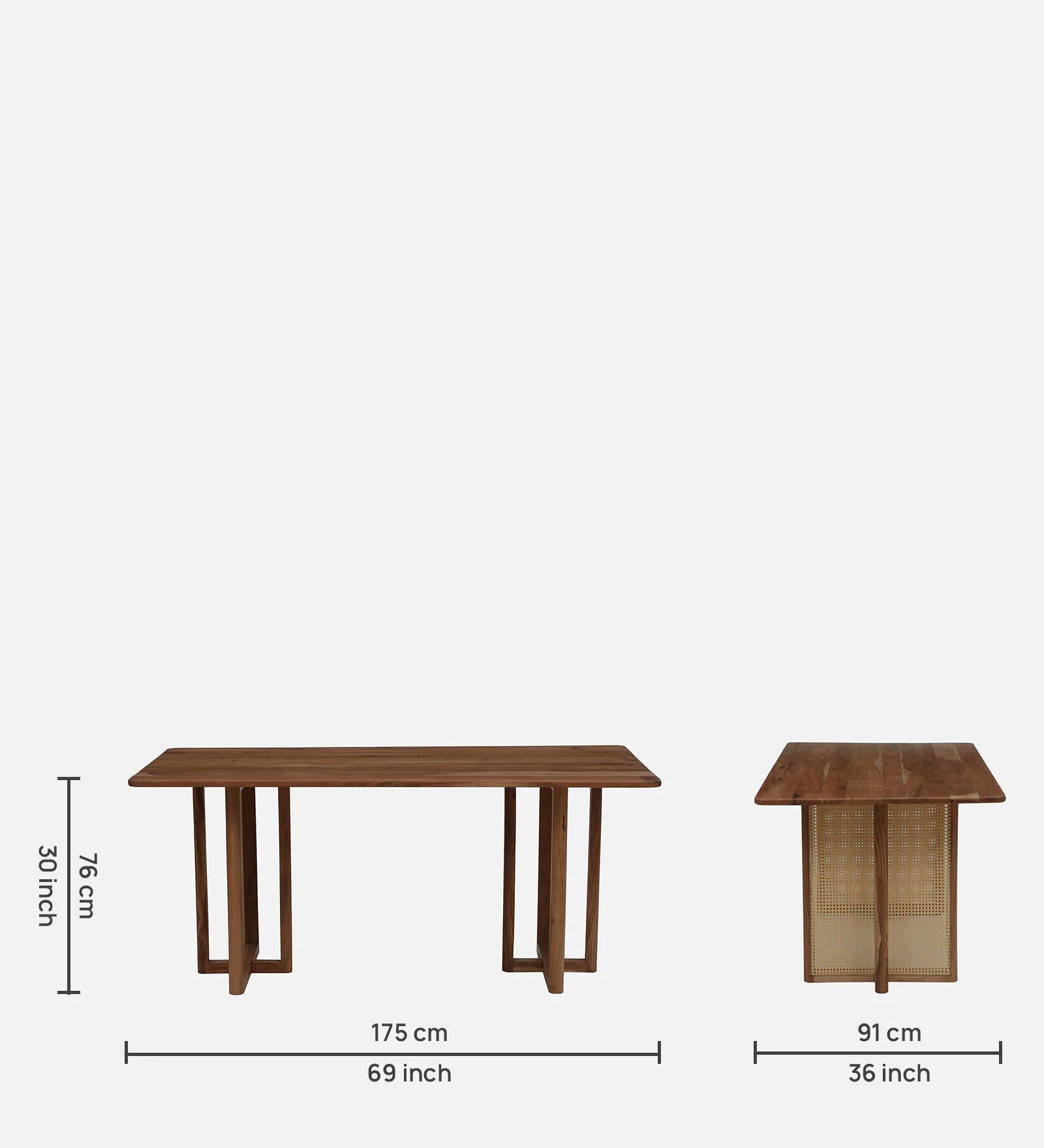 Swani Assen Acacia Wood 6-Seater Dining Table – Natural Finish - Image 2