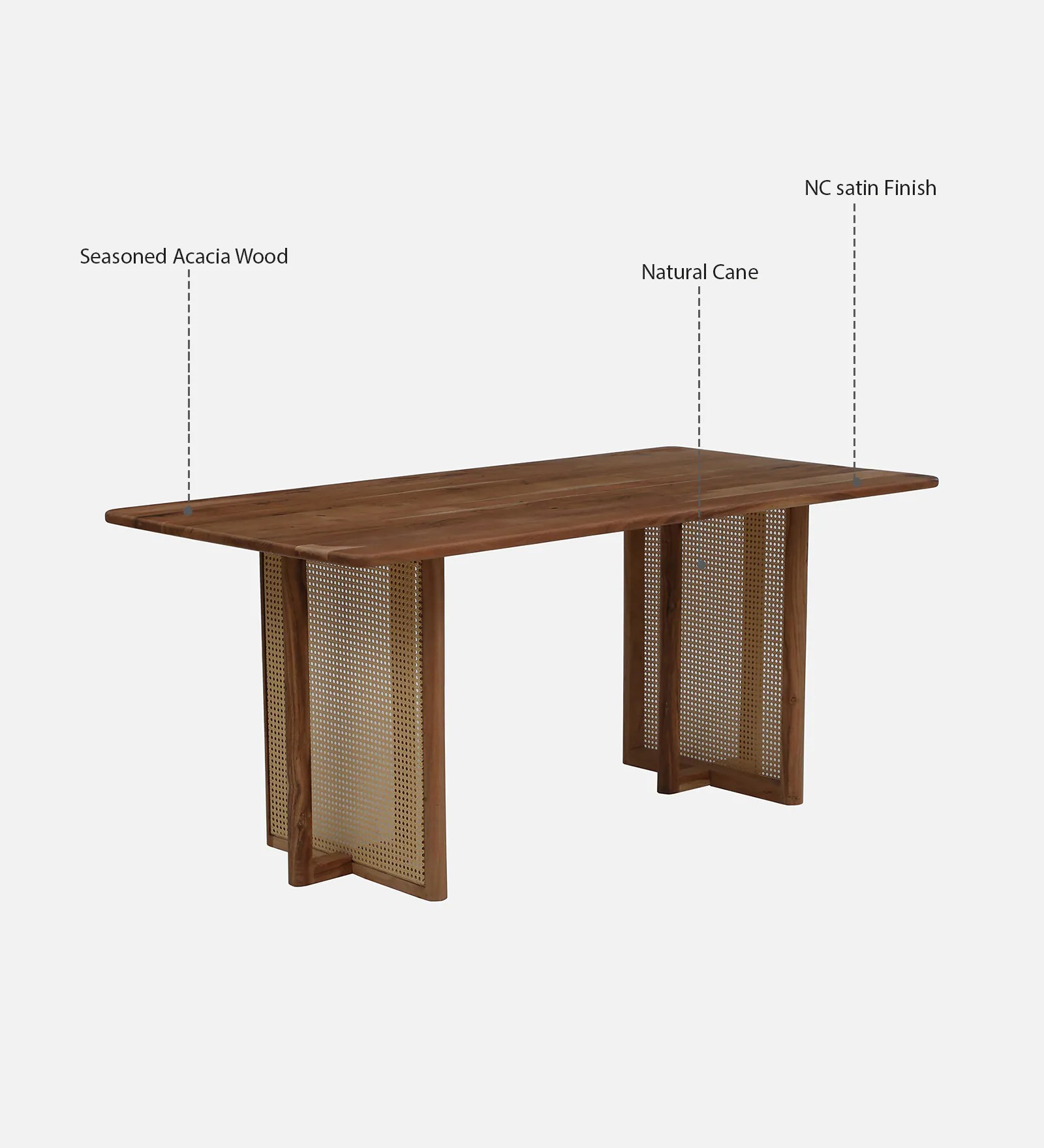 Swani Assen Acacia Wood 6-Seater Dining Table – Natural Finish - Image 3