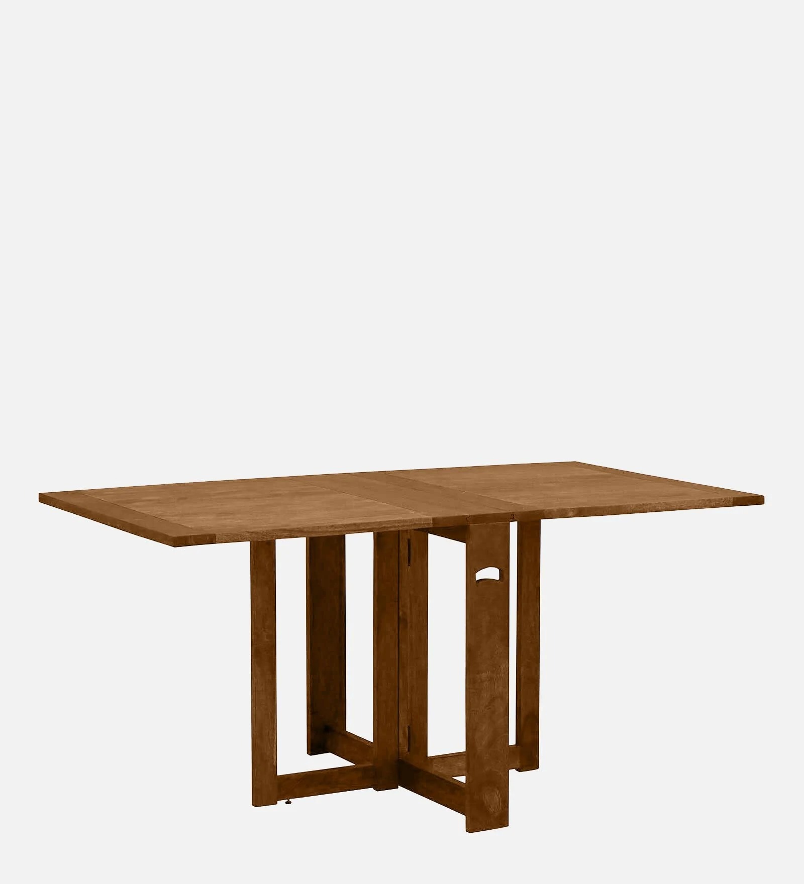 Swani Barcelona Solid Wood 6-Seater Foldable Dining Table – Scratch Resistant Provincial Teak Finish - Image 4