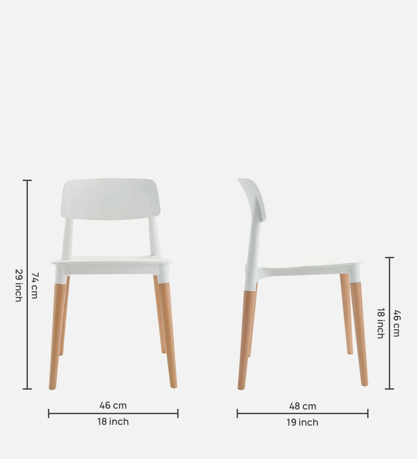 Swani Bella Plastic Café Chair – White Color - Image 2