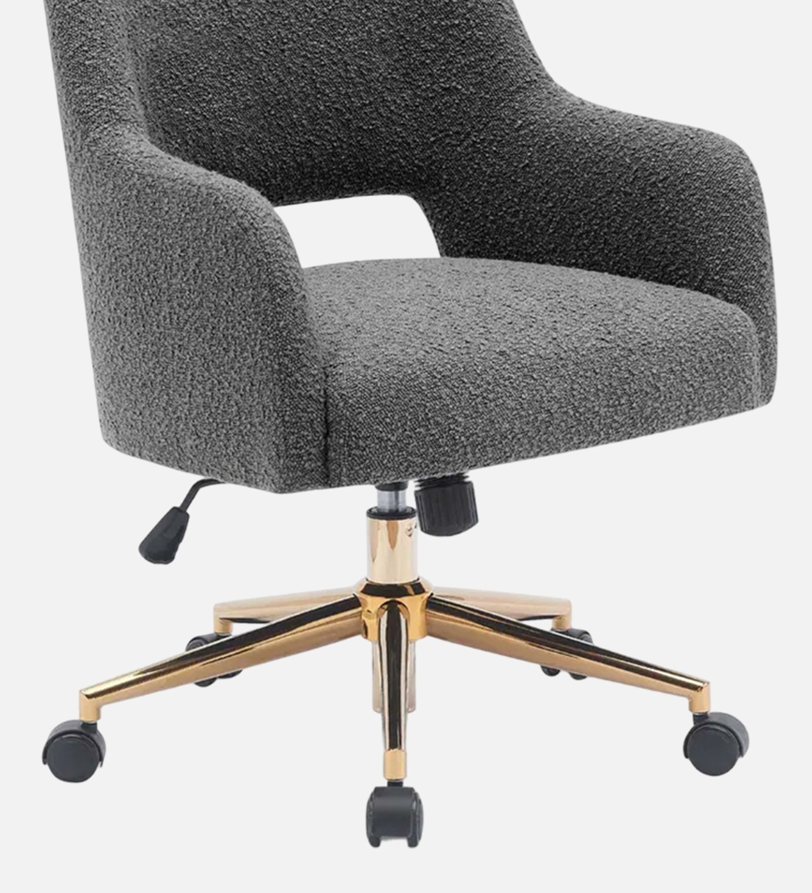Boucle Executive Chair with 360° Swivel – Grey Ergonomic Office Chair | Swani Furniture - Image 5