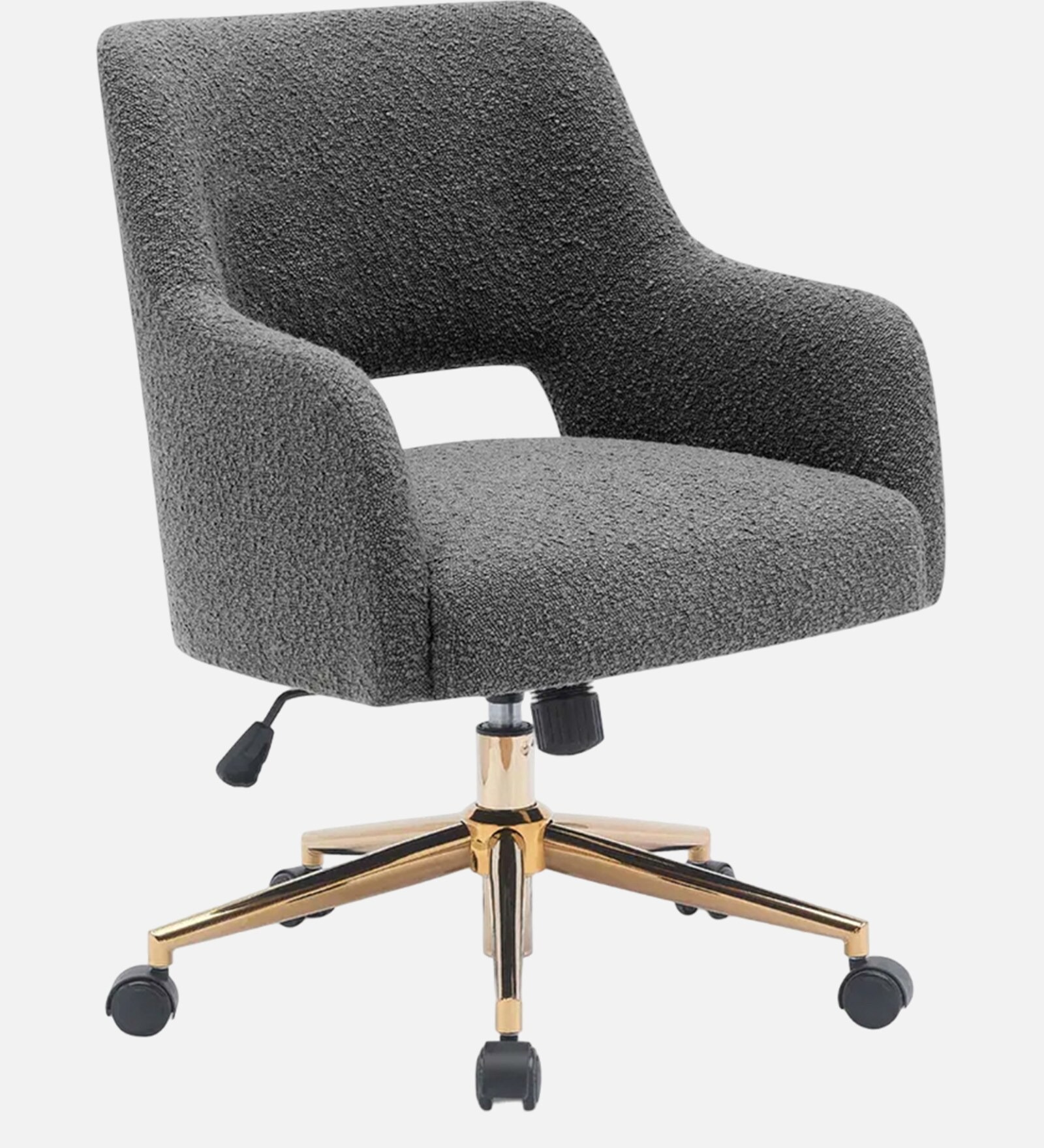 Boucle Executive Chair with 360° Swivel – Grey Ergonomic Office Chair | Swani Furniture - Image 4
