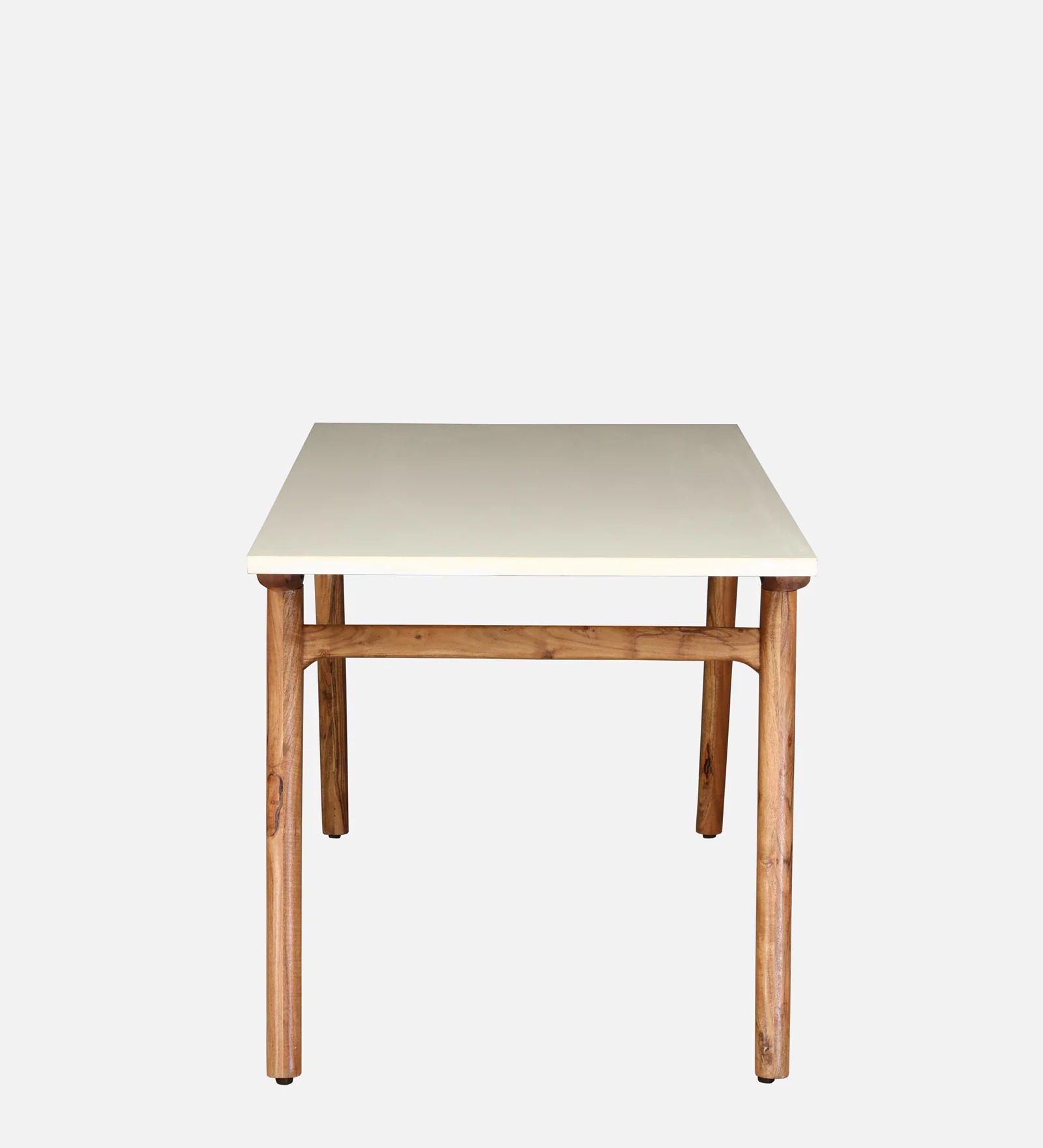 Swani Kastav Acacia Wood 6-Seater Dining Table – White Rockland Quartz Top, Natural Finish - Image 6