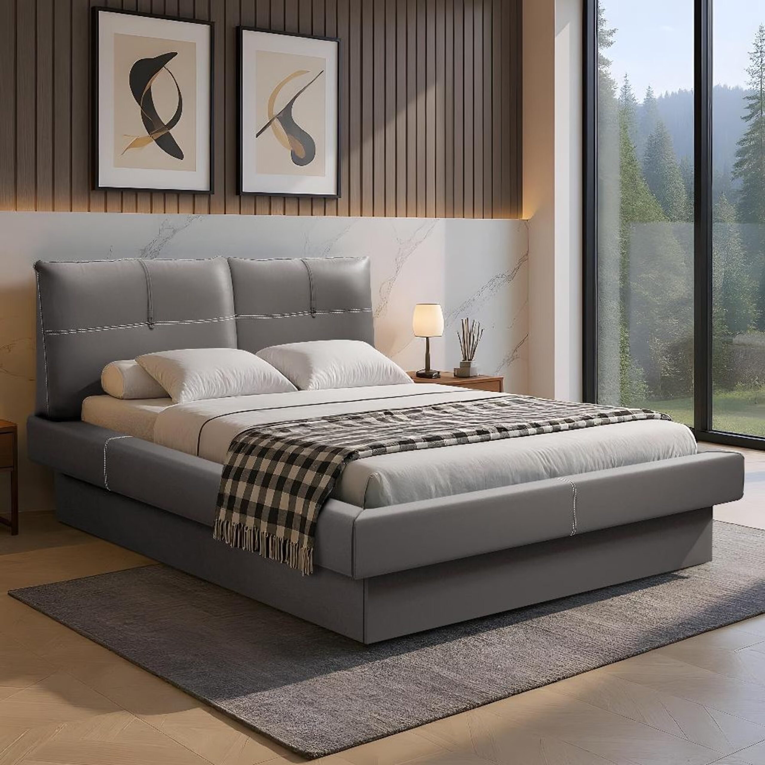 Swani Furniture Queen Size Hydraulic Storage Bed with Premium Upholstered Design – Modern Space-Saving Bed