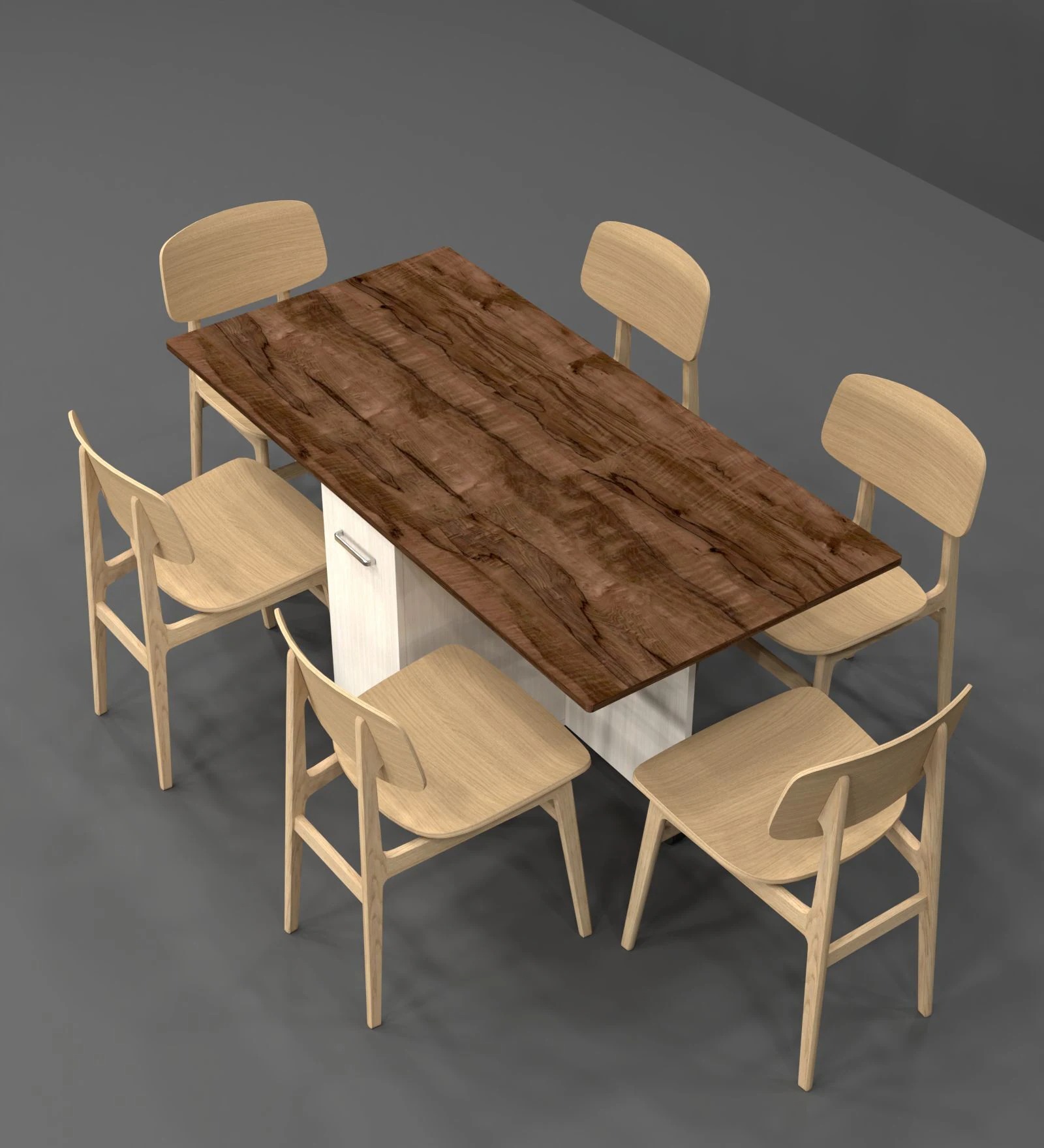 Swani Adam Folding Dining Table with Crockery Unit & Storage Shelf – Cochwood Brown & Highland Pine Finish - Image 3