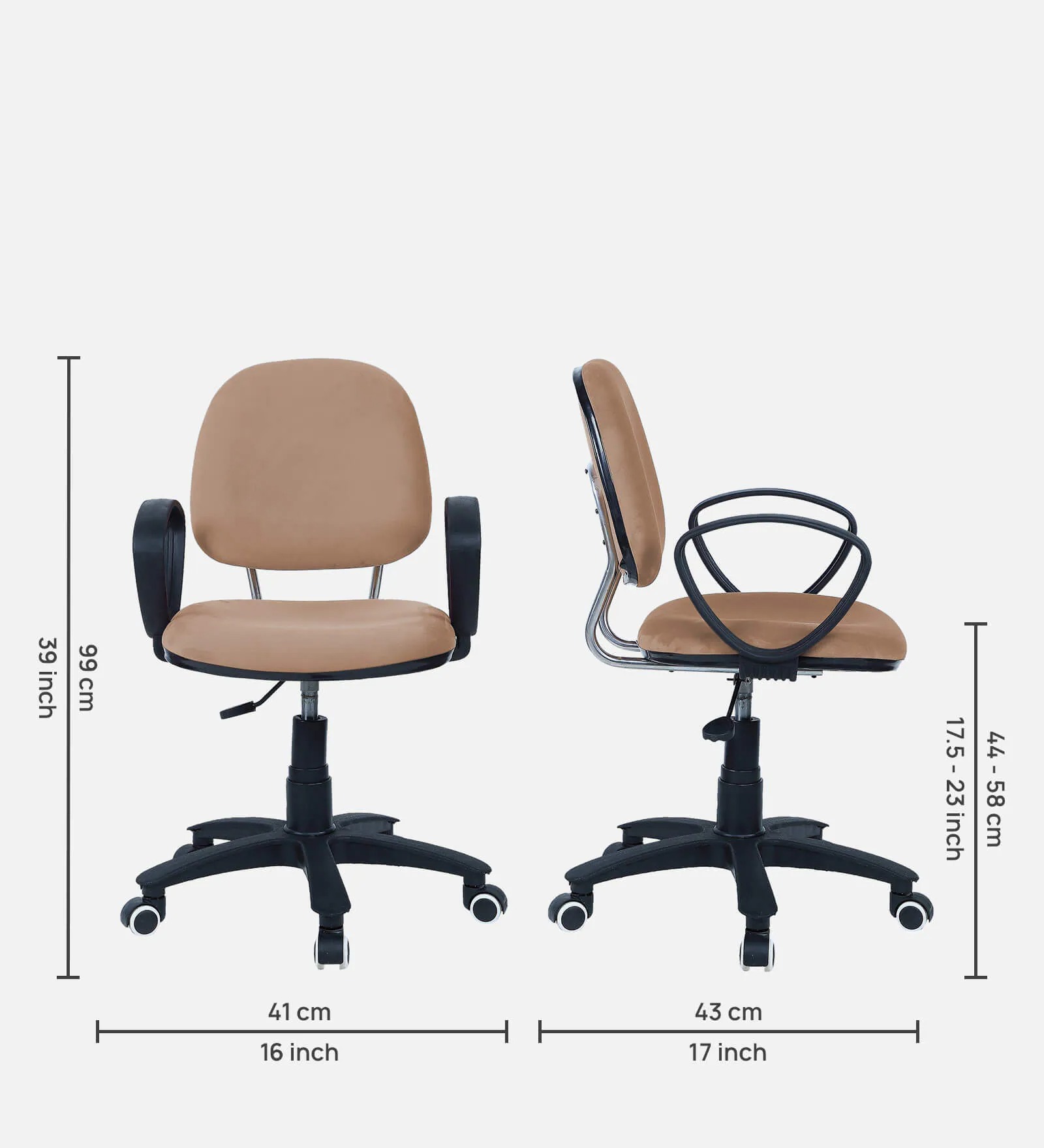 Low Back Ergonomic Office Chair in Beige – Comfortable Work Chair | Swani Furniture - Image 2