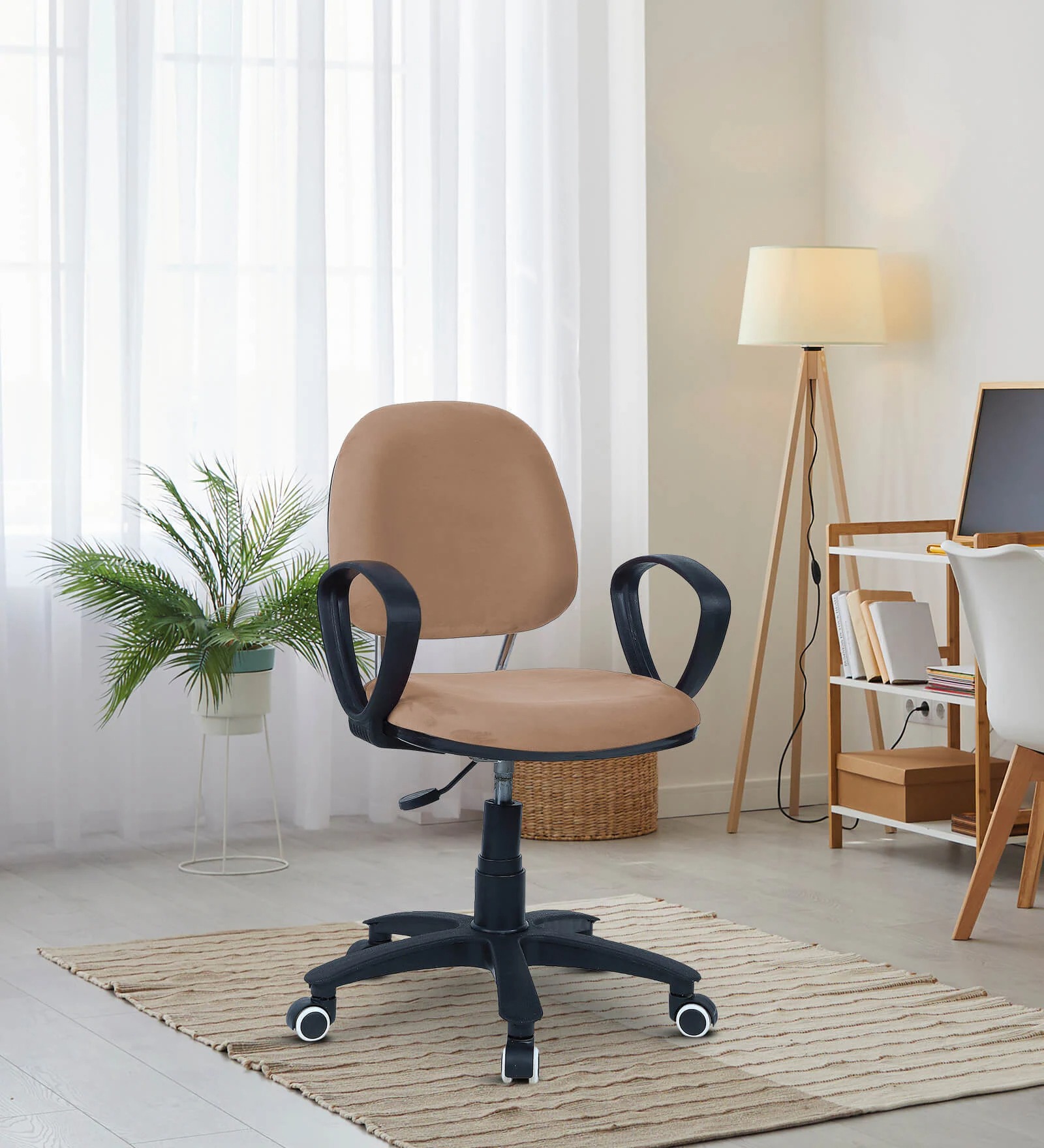 Low Back Ergonomic Office Chair in Beige – Comfortable Work Chair | Swani Furniture