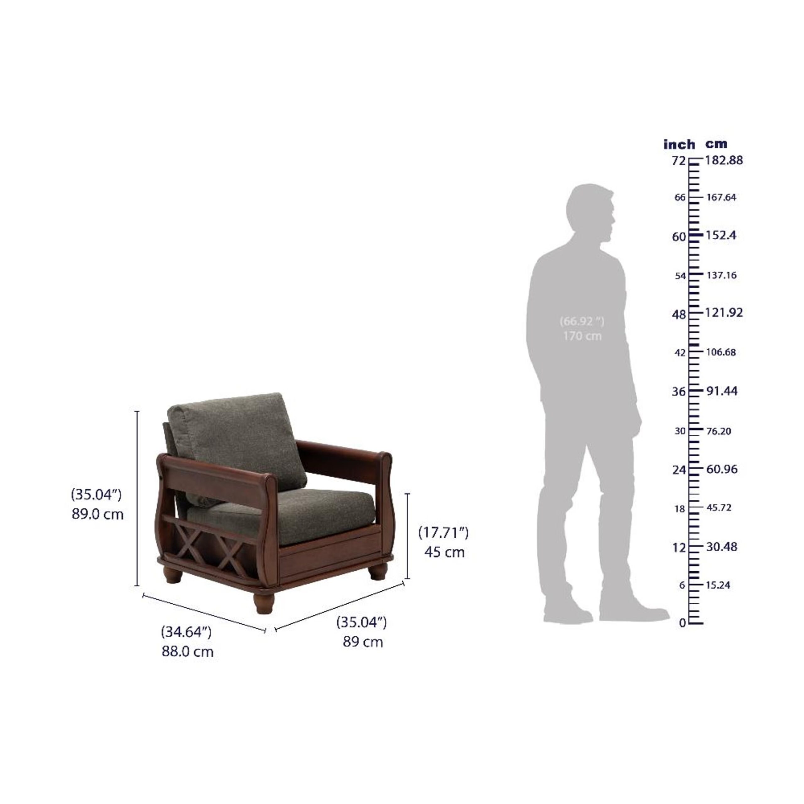 Swani Stefano 1 Seater Sofa – Modern Compact Fabric Sofa - Image 2