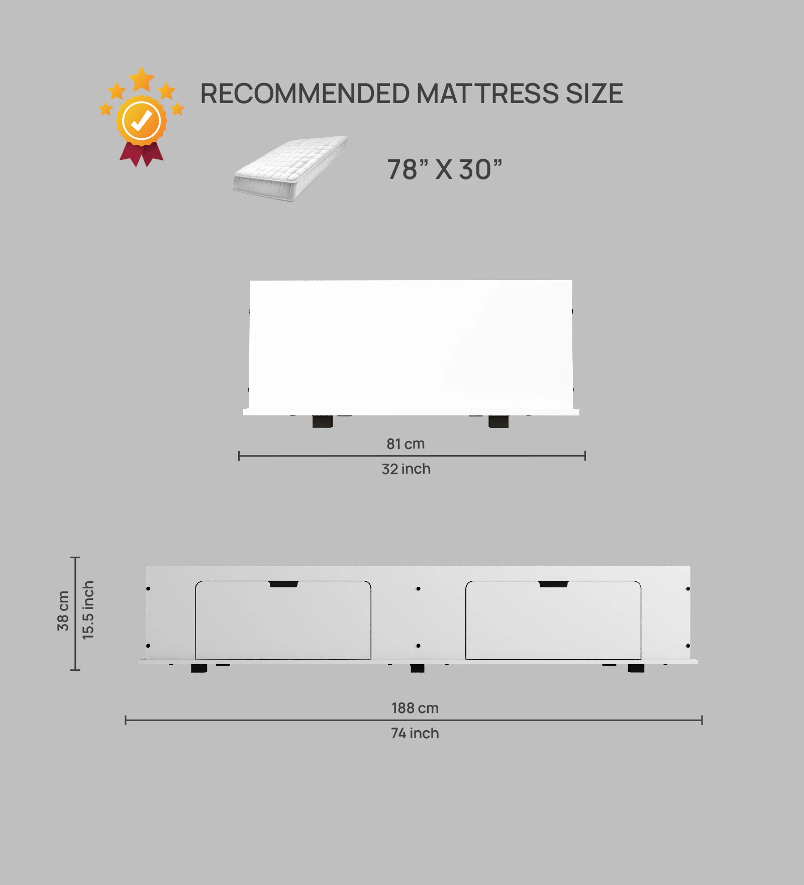 White Diwan Bed with Storage – Modern Space-Saving Single Bed | Swani Furniture - Image 5